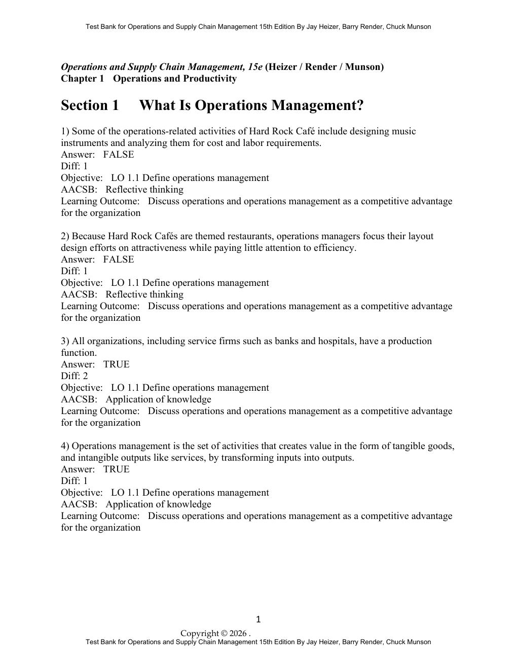 Preview page 3 of Test Bank Operations and Supply Chain Management 15th Edition By Jay Heizer, Barry Render, Chuck Munson