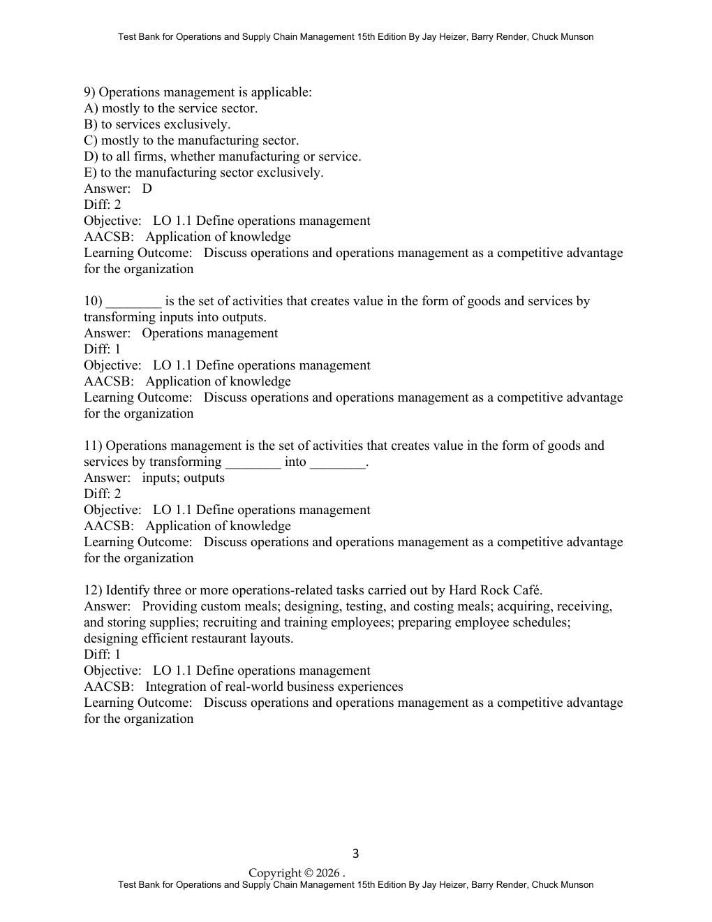 Preview page 5 of Test Bank Operations and Supply Chain Management 15th Edition By Jay Heizer, Barry Render, Chuck Munson