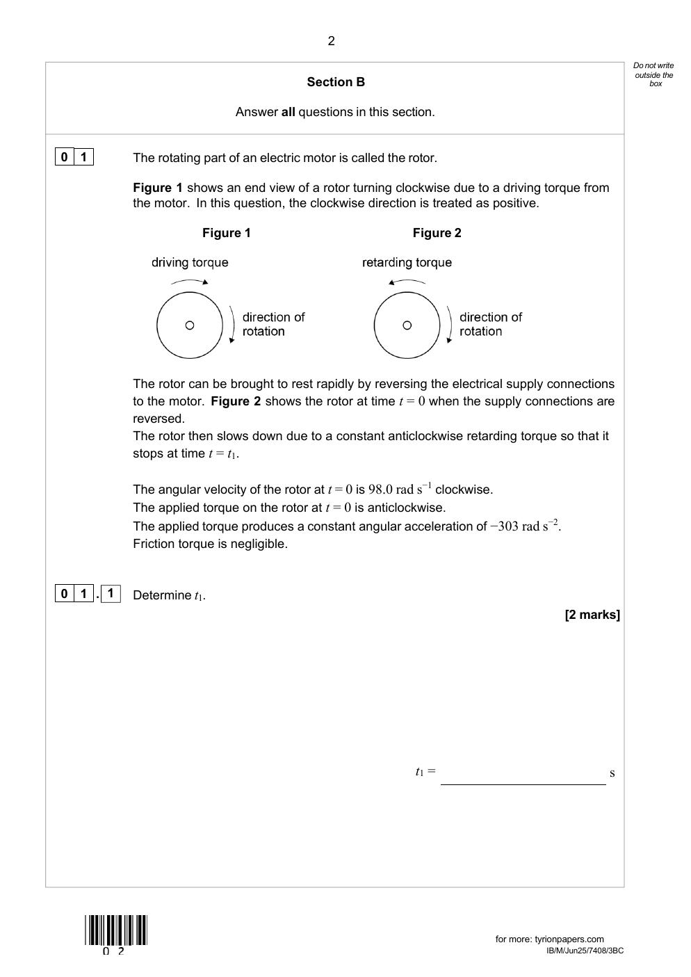Preview page 3 of AQA A-LEVEL PHYSICS Paper 3 Section B Engineering physics  2025 VERIFIED QP AND MS