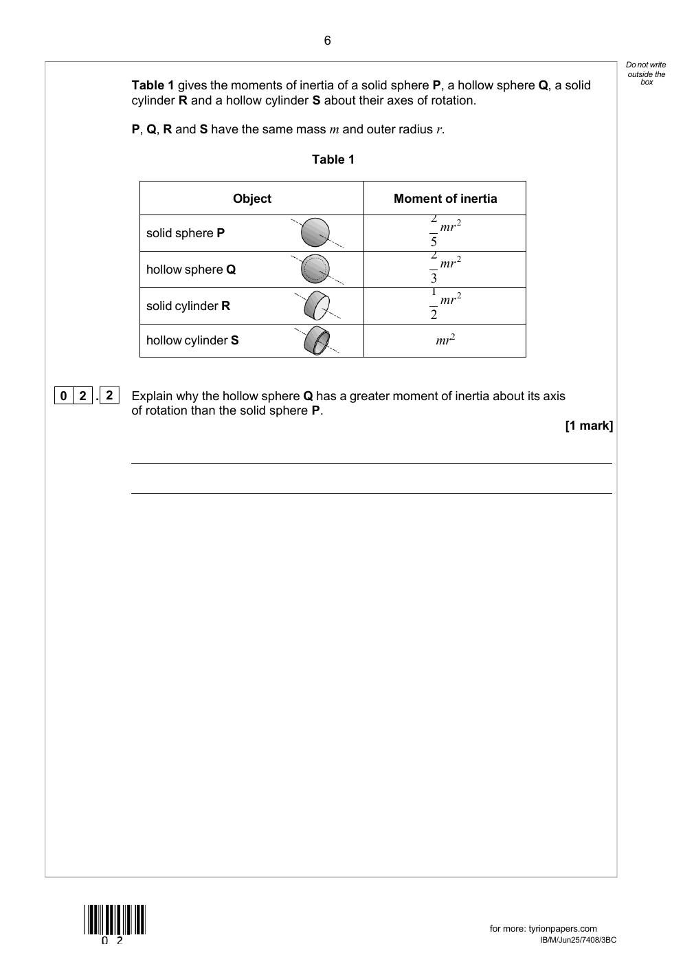 Preview page 7 of AQA A-LEVEL PHYSICS Paper 3 Section B Engineering physics  2025 VERIFIED QP AND MS