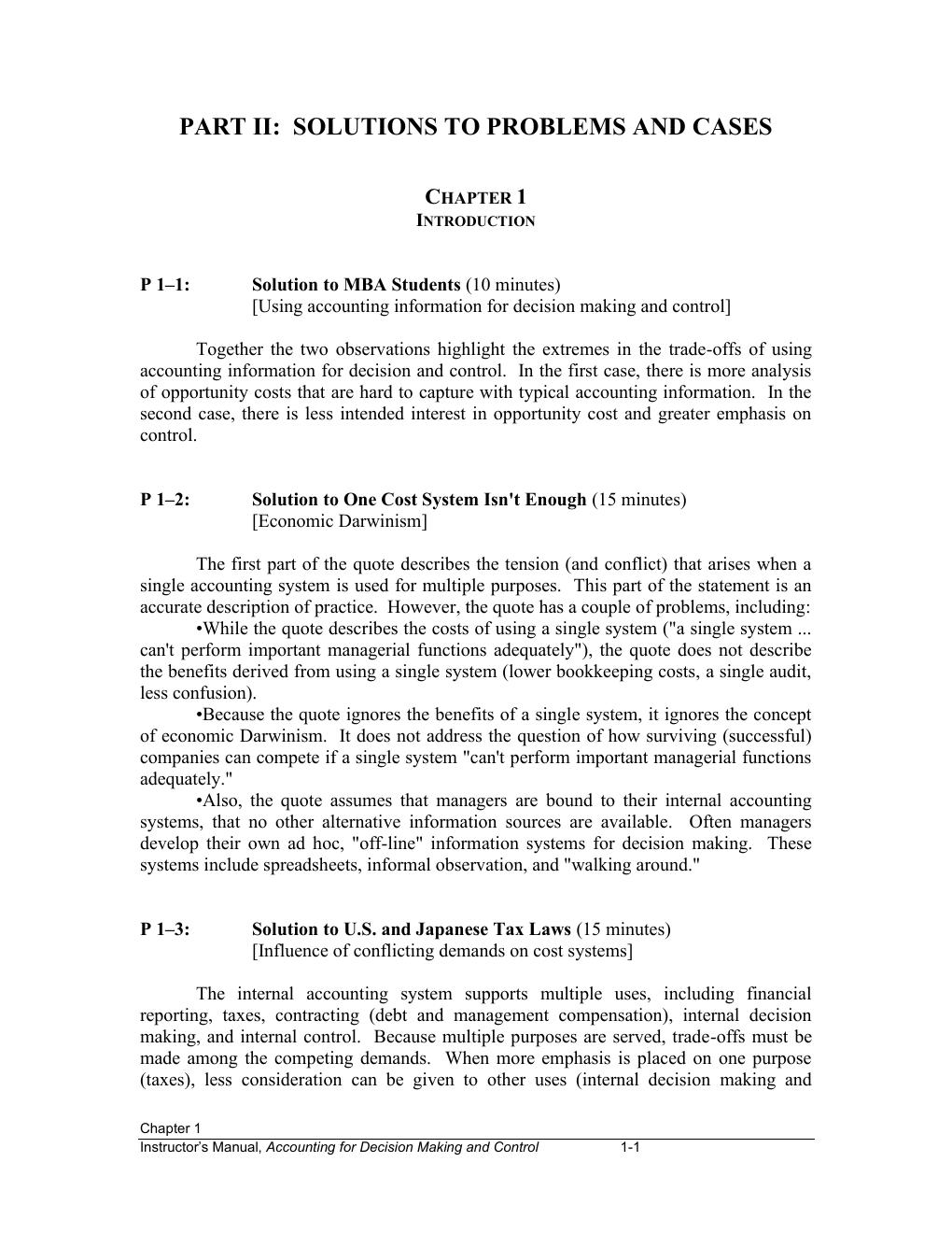 Preview page 3 of Solutions Manual Accounting for Decision Making and Control 10th Edition By Jerold Zimmerman