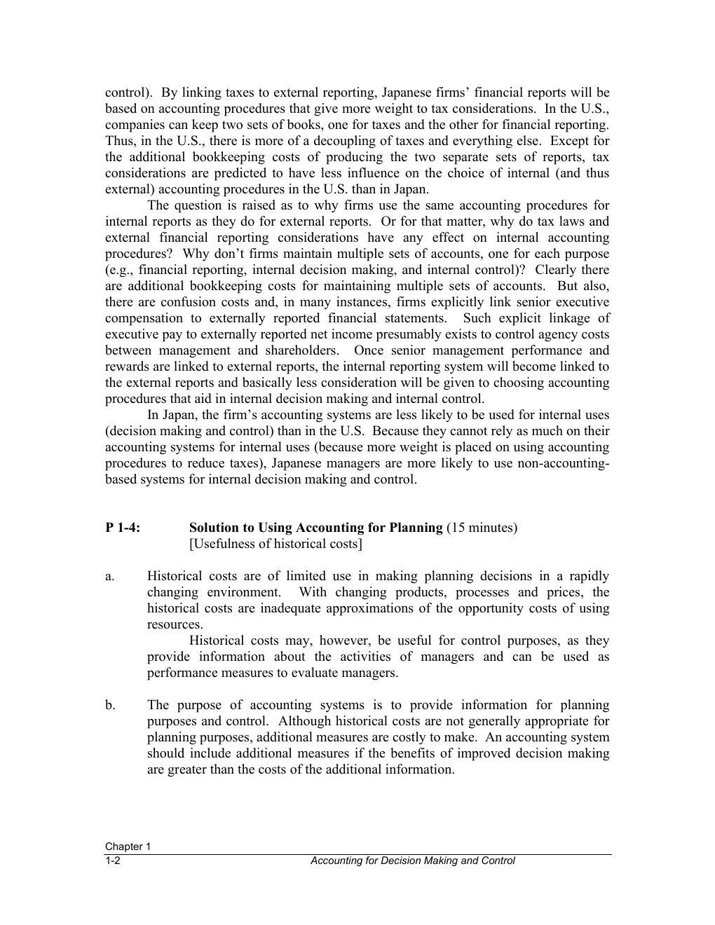 Preview page 4 of Solutions Manual Accounting for Decision Making and Control 10th Edition By Jerold Zimmerman
