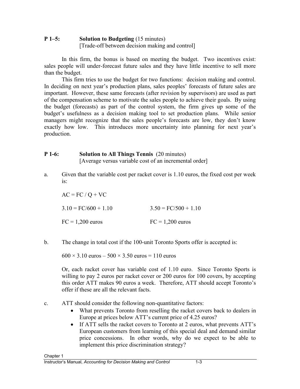 Preview page 5 of Solutions Manual Accounting for Decision Making and Control 10th Edition By Jerold Zimmerman