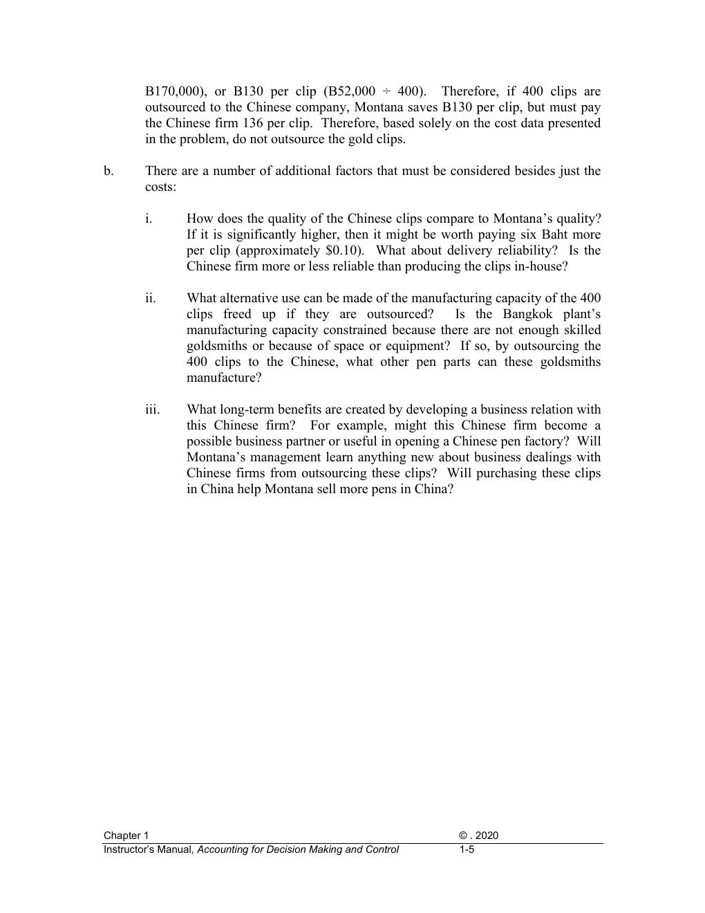 Preview page 7 of Solutions Manual Accounting for Decision Making and Control 10th Edition By Jerold Zimmerman
