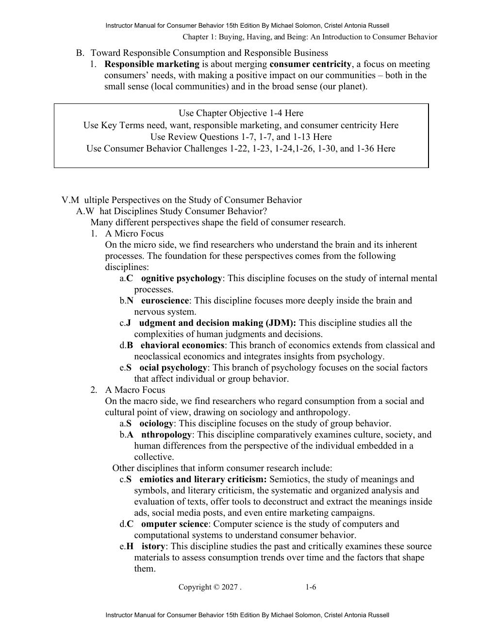 Preview page 8 of Instructor Manual Consumer Behavior 15th Edition By Michael Solomon, Cristel Antonia Russell