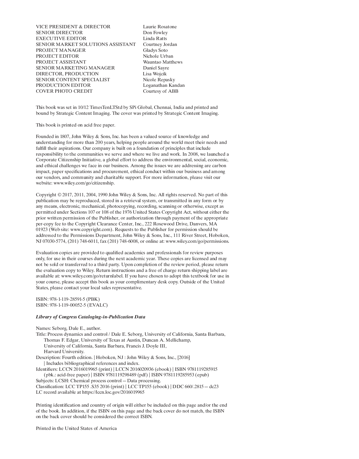 Preview page 2 of Process Dynamics and Control 4th Edition By Dale Seborg, Thomas Edgar, Duncan Mellichamp, Francis Doyle eBook PDF
