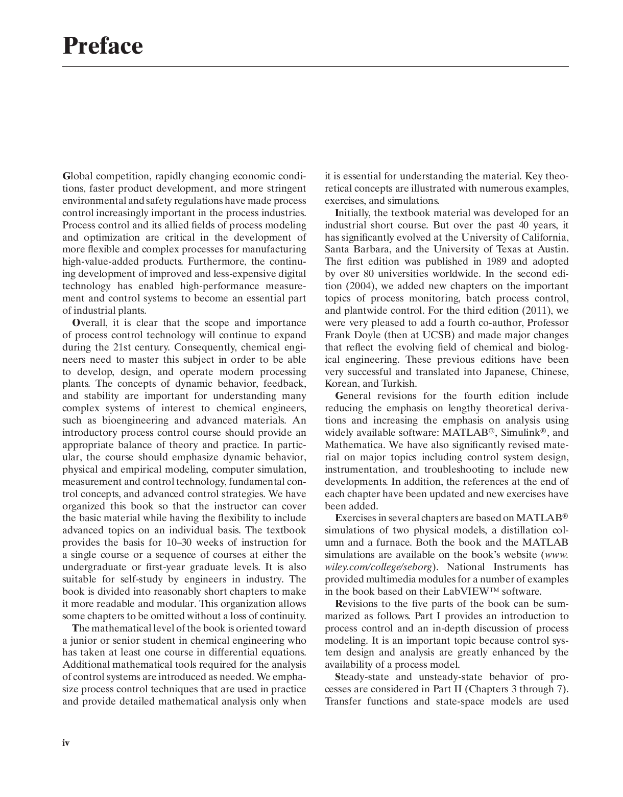 Preview page 5 of eBook PDF Process Dynamics and Control 4th Edition By Dale Seborg, Thomas Edgar, Duncan Mellichamp, Francis Doyle