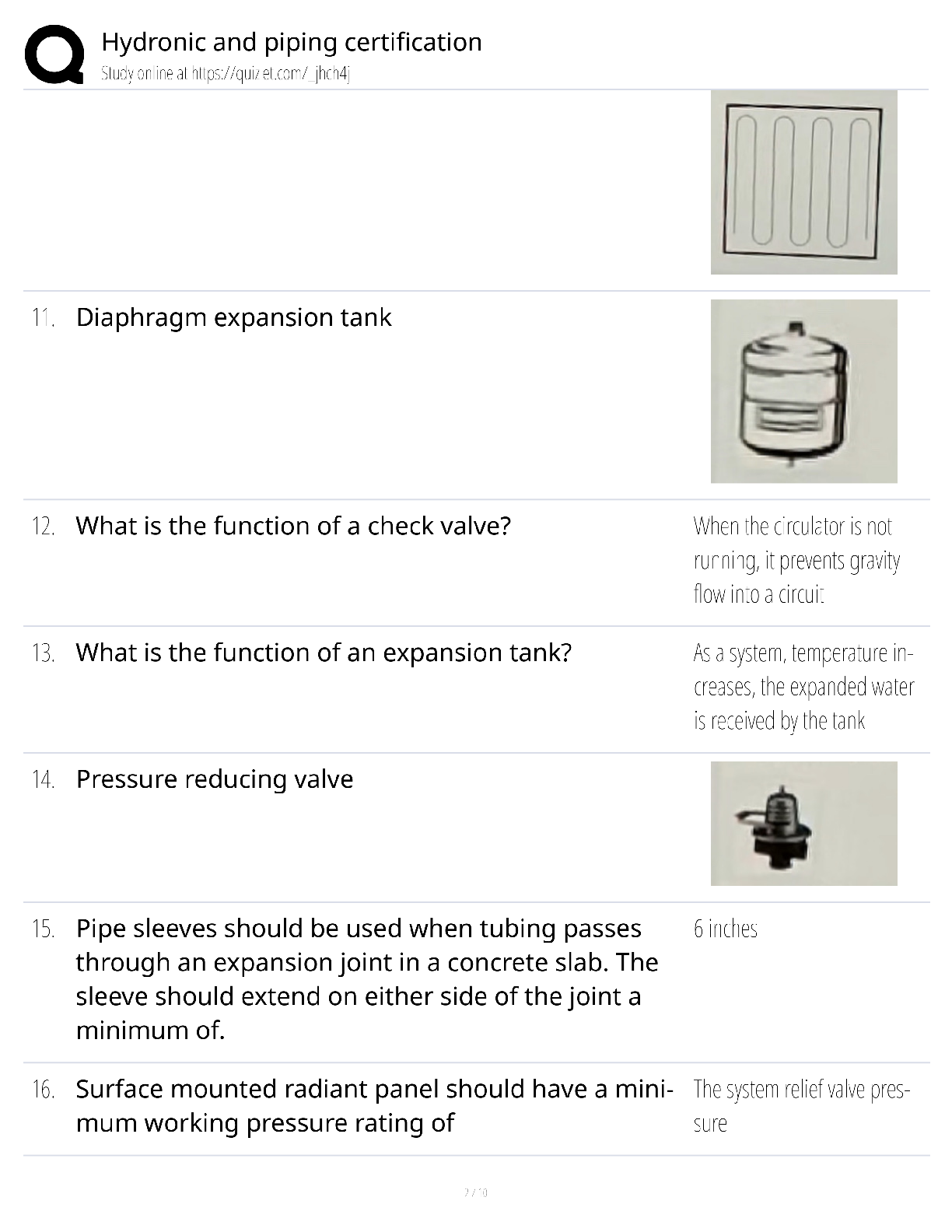 Preview page 2 of Hydronic and Piping Certification / score 100% / 2025 update / HVAC exam prep study guide