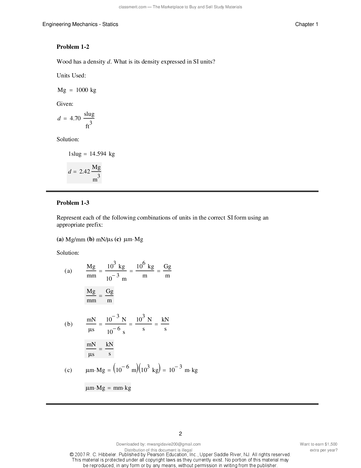 Preview page 3 of Solutions Manual Engineering Mechanics Statics 11th Edition By R.C.Hibbeler 2026/2027 UPDATE