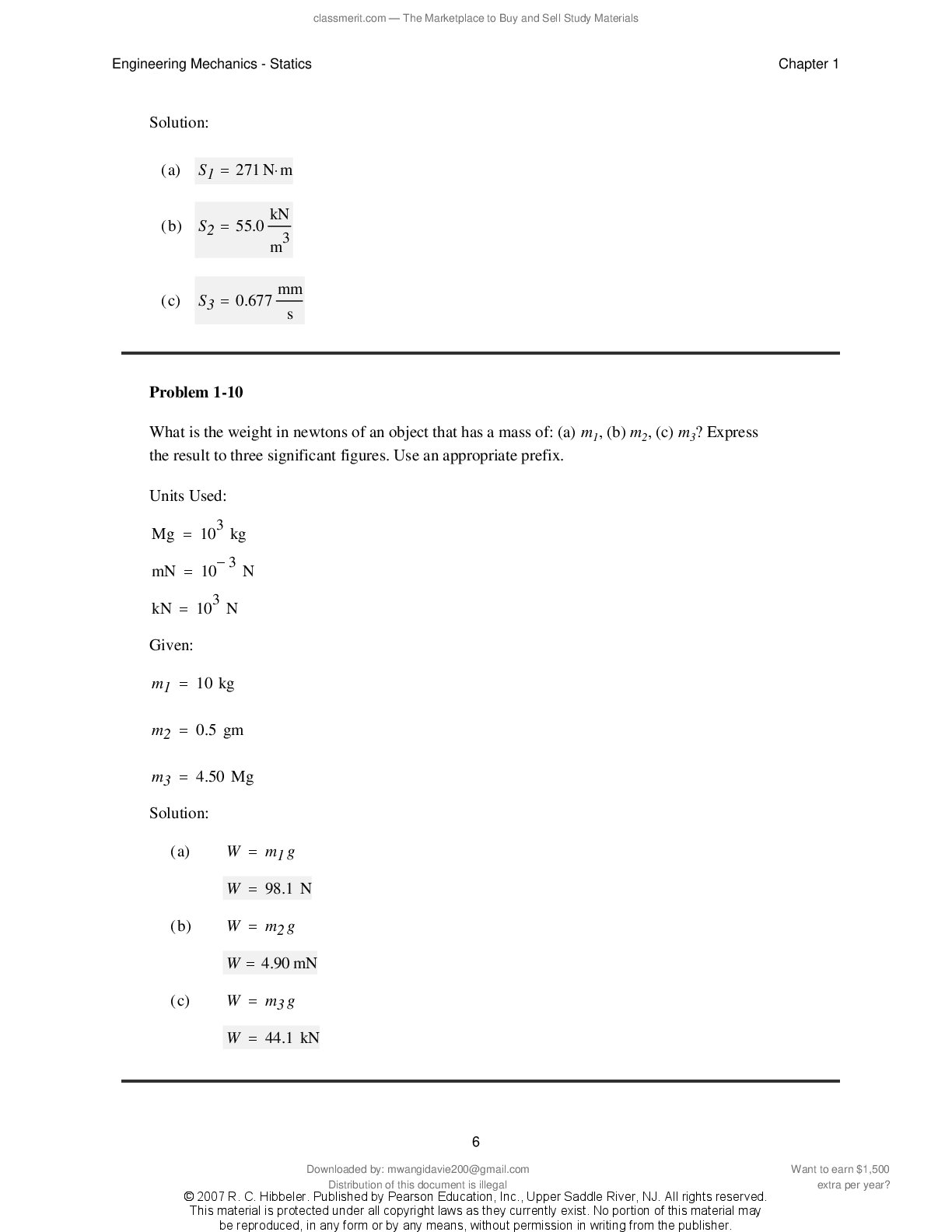 Preview page 7 of Solutions Manual Engineering Mechanics Statics 11th Edition By R.C.Hibbeler 2026/2027 UPDATE