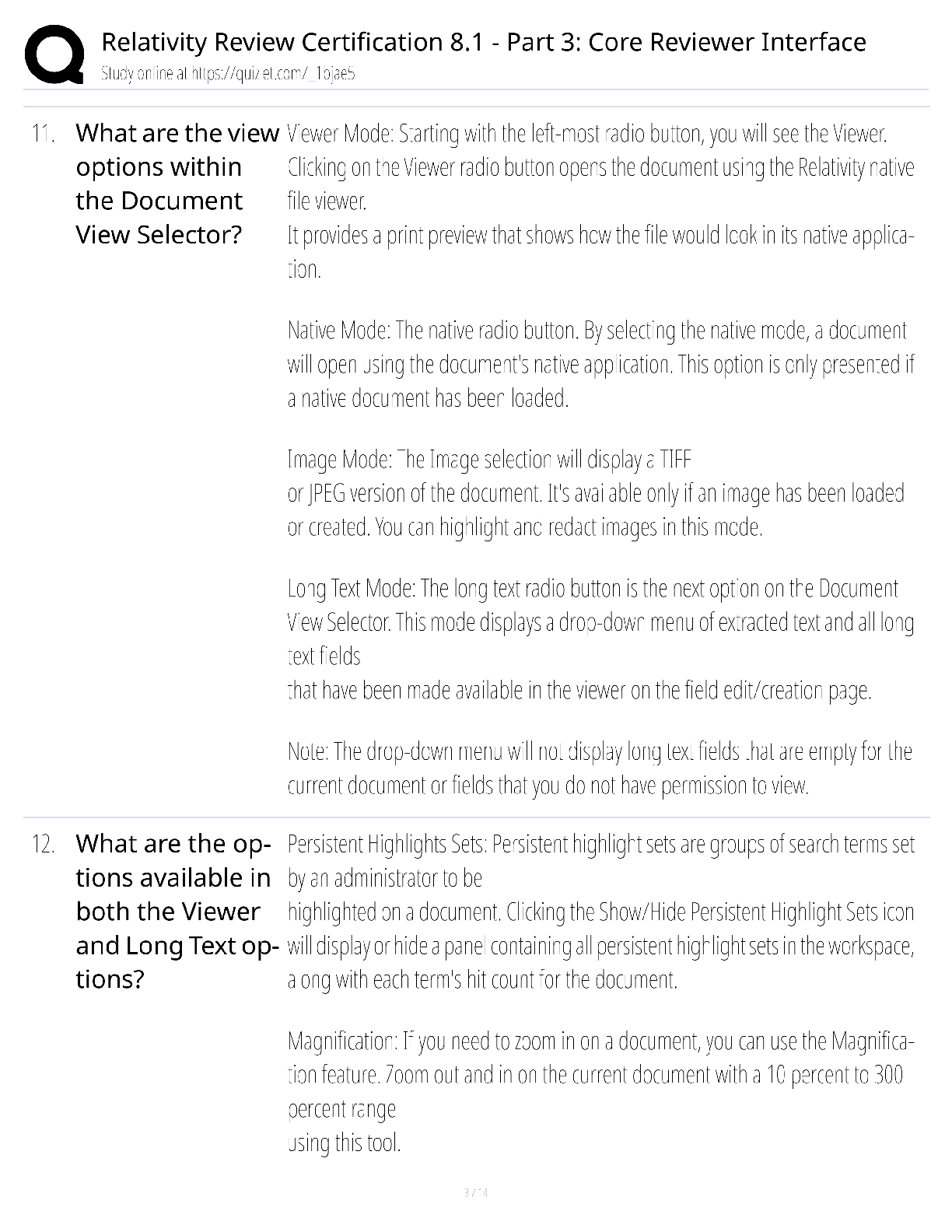 Preview page 3 of Relativity Review Certification 8.1 Part 3 Core Reviewer Interface / score 100% / 2025 update / exam prep