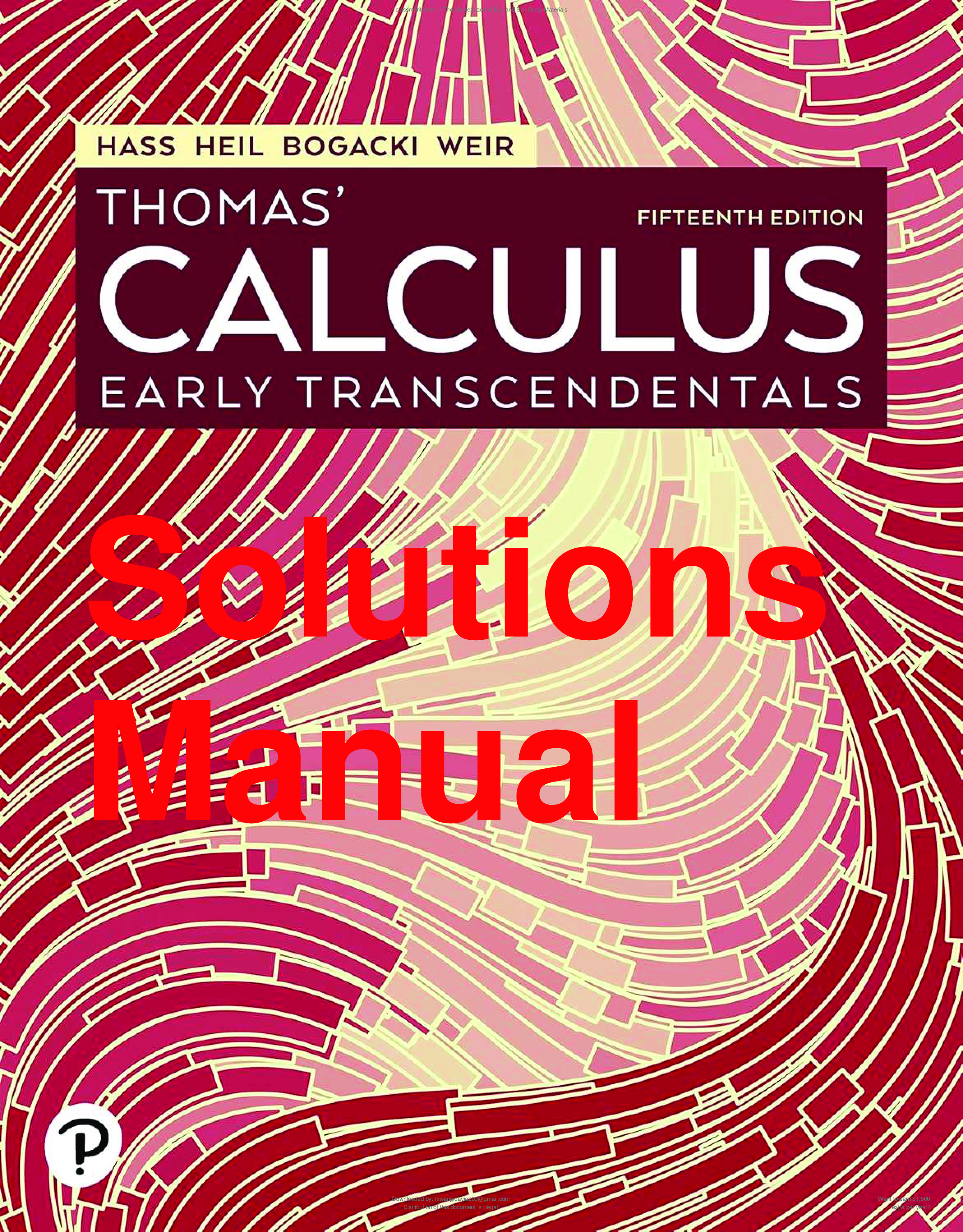 Preview of Solutions Manual Thomas Calculus Early Transcendentals 15th Edition By Joel Hass_-Master Y