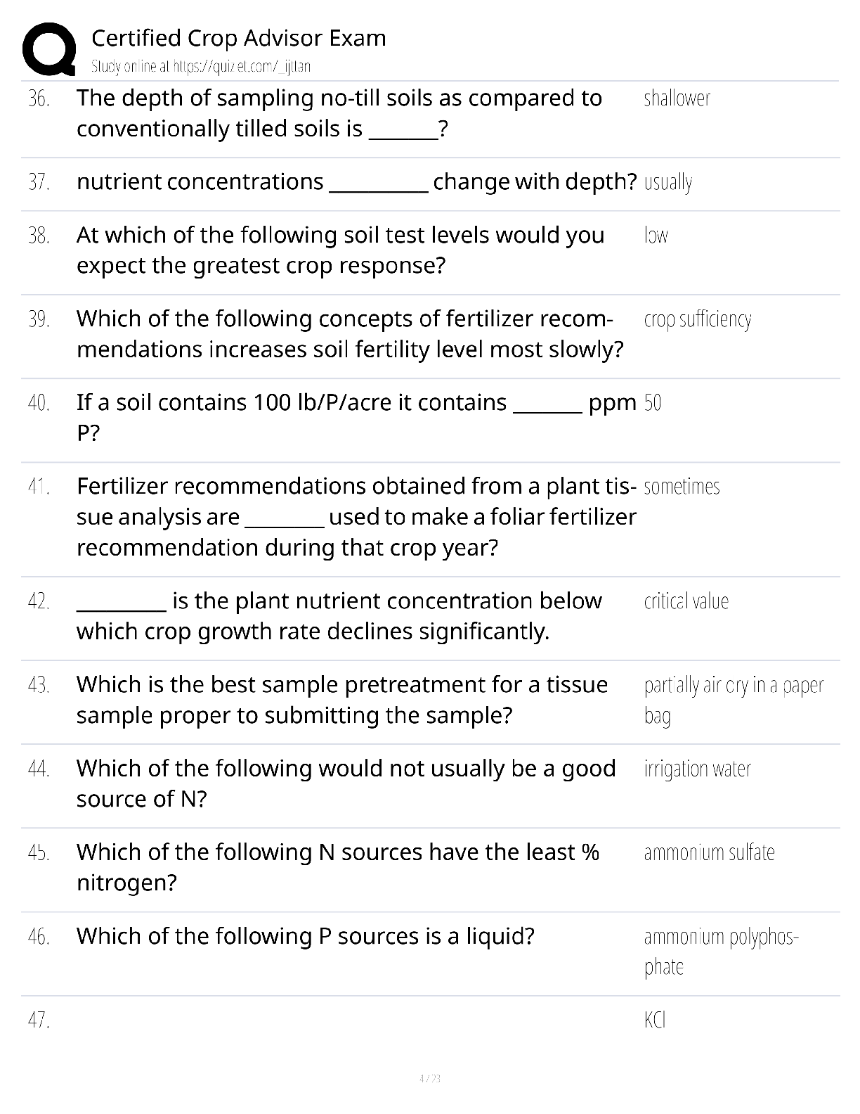Preview page 4 of Certified Crop Advisor Exam / score 100% / 2025 update / CCA test bank study guide