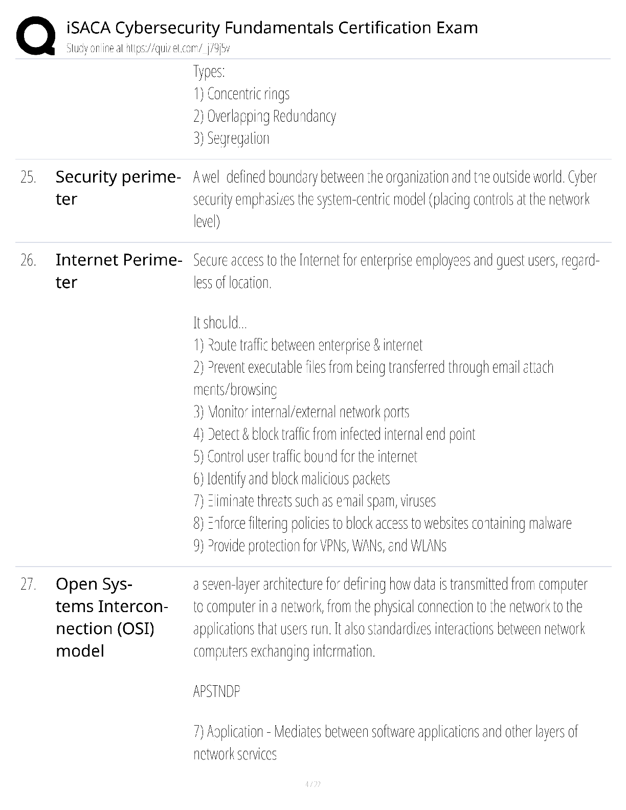 Preview page 4 of ISACA Cybersecurity Fundamentals Certification Exam / score 100% / 2025 update / test bank study guide