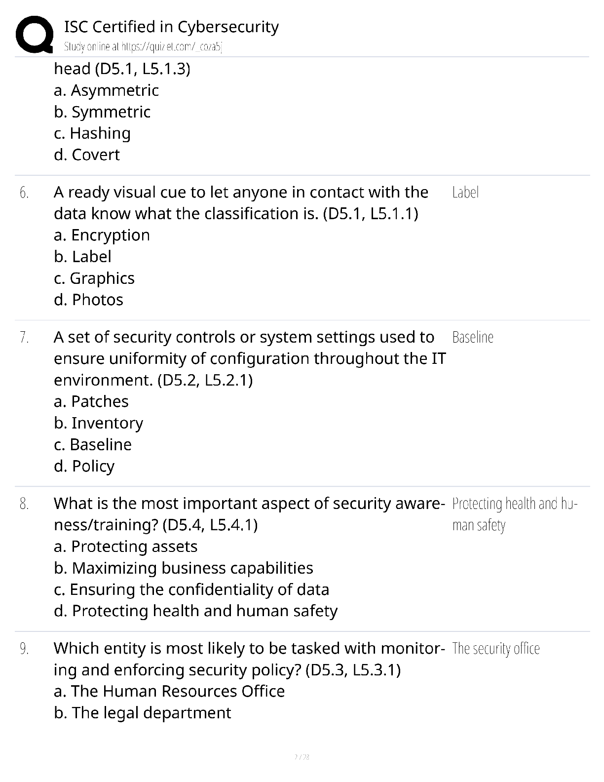 Preview page 2 of ISC Certified in Cybersecurity / score 100% / 2025 update / CC exam prep study guide