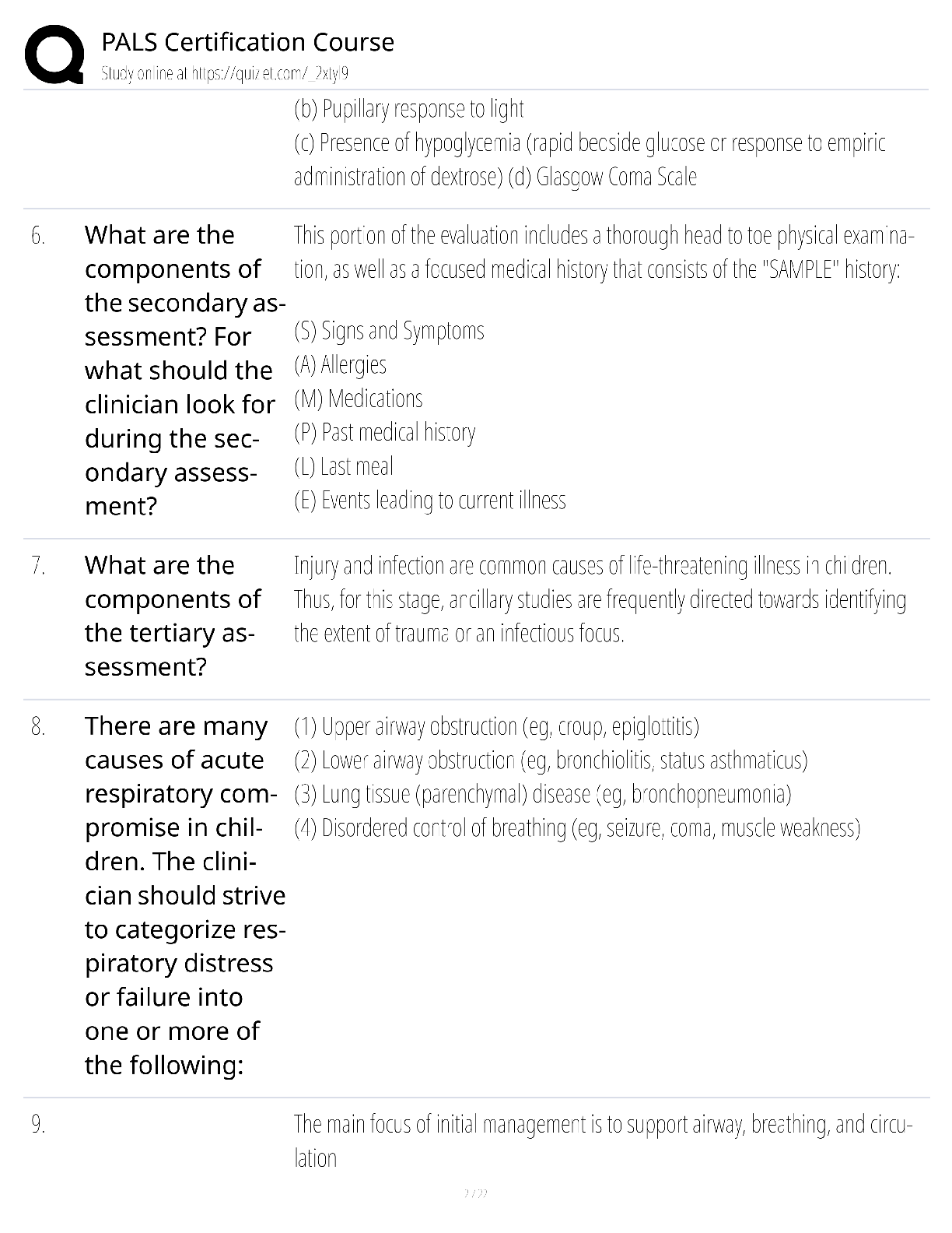 Preview page 2 of PALS Certification Course / score 100% / 2025 update / AHA pediatric exam prep study guide