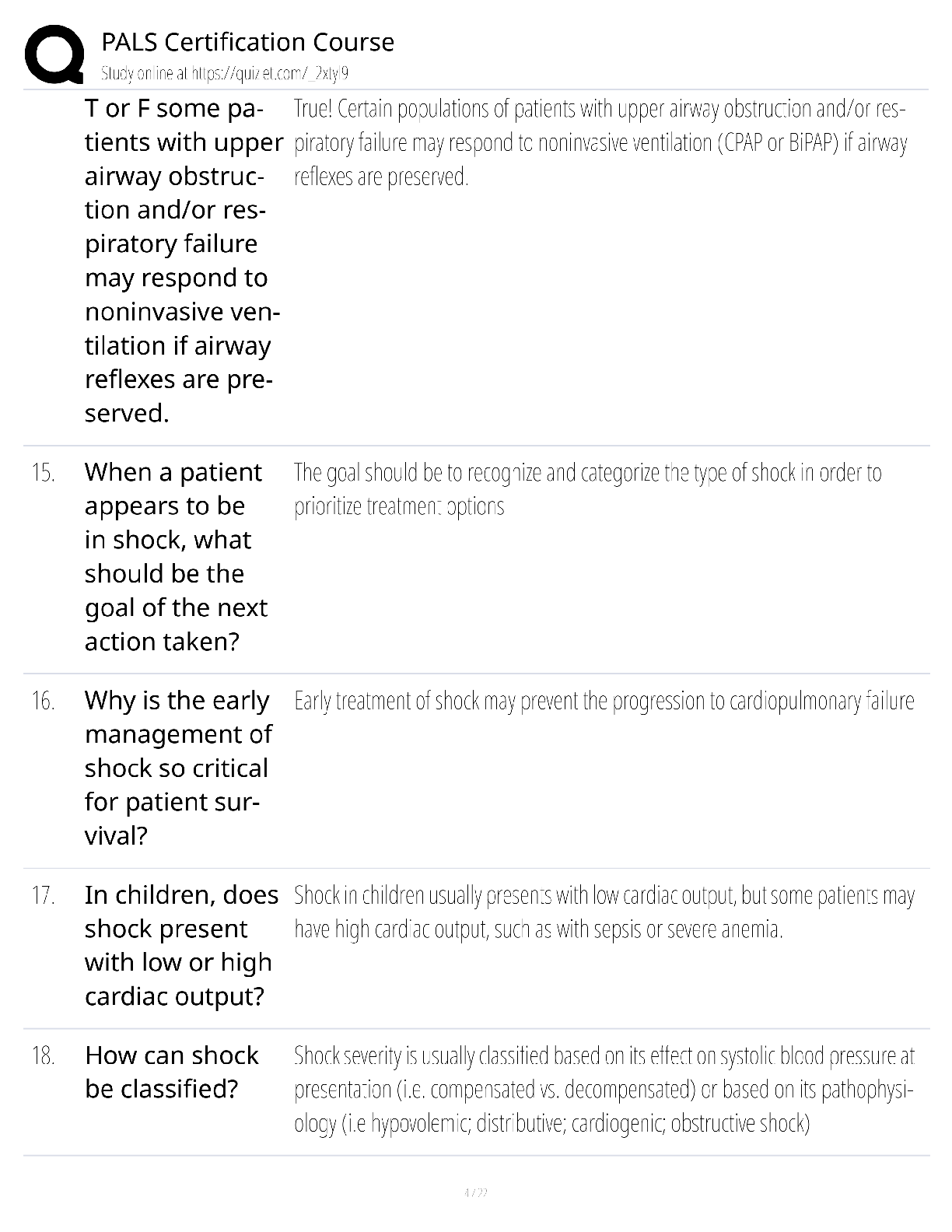 Preview page 4 of PALS Certification Course / score 100% / 2025 update / AHA pediatric exam prep study guide