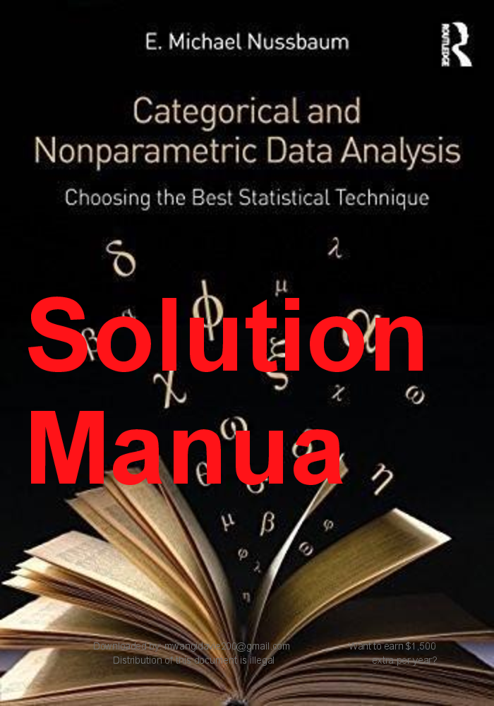 Preview page 2 of SOLUTIONS  MANUAL FOR  CATEGORICAL AND   NONPARAMETRIC  DATA ANALYSIS   CHOOSING THE  BEST 2026/2027  UPDATE