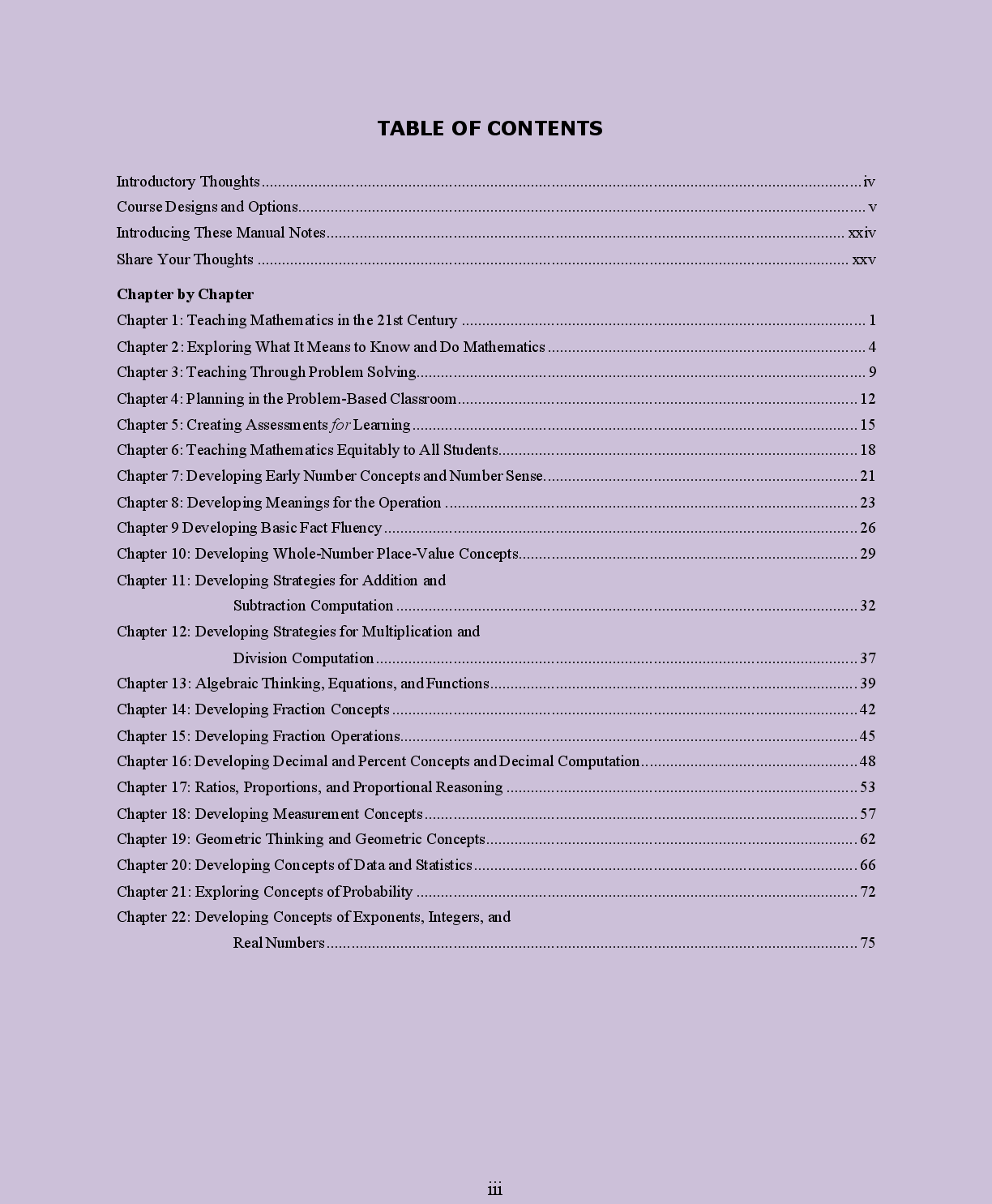 Preview page 3 of SOLUTIONS MANUAL  FOR ELEMENTARY AND  MIDDLE  SCHOOL  MATHEMATICS  TEACHING   DEVELOPMENTALLY  10TH 2026/2027 UPDATE
