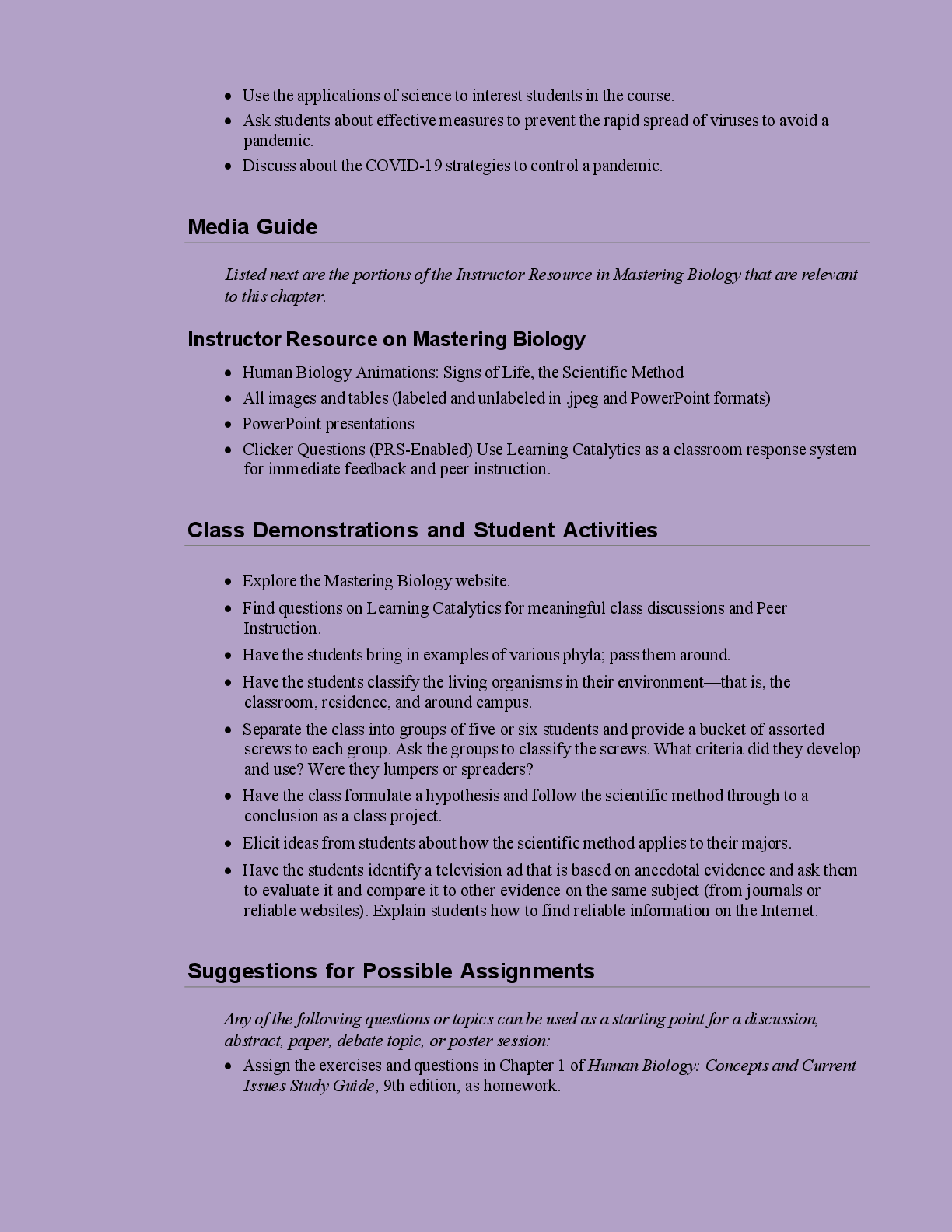 Preview page 7 of SOLUTIONS MANUAL  FOR HUMAN BIOLOGY   CONCEPTS AND  CURRENT ISSUES 9TH  EDITION  BY MICHAEL  JOHNSON 2026/2027  UPDATE