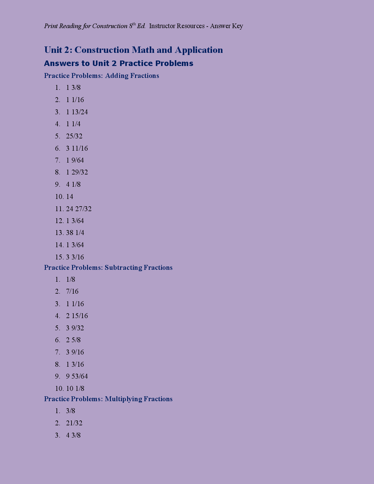 Preview page 4 of SOLUTIONS MANUAL  ANSWER KEY PRINT  READING FOR   CONTRUCTION 8TH  EDITION BY WALTER  BROWN, DANIEL  DORFMUELLER  2026/2