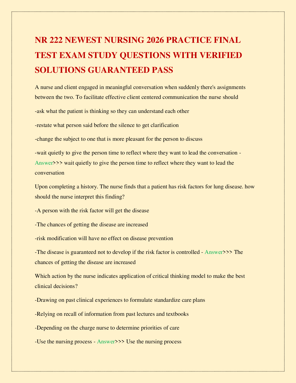 NR 222 NEWEST NURSING 2026 PRACTICE FINAL TEST EXAM STUDY QUESTIONS ...