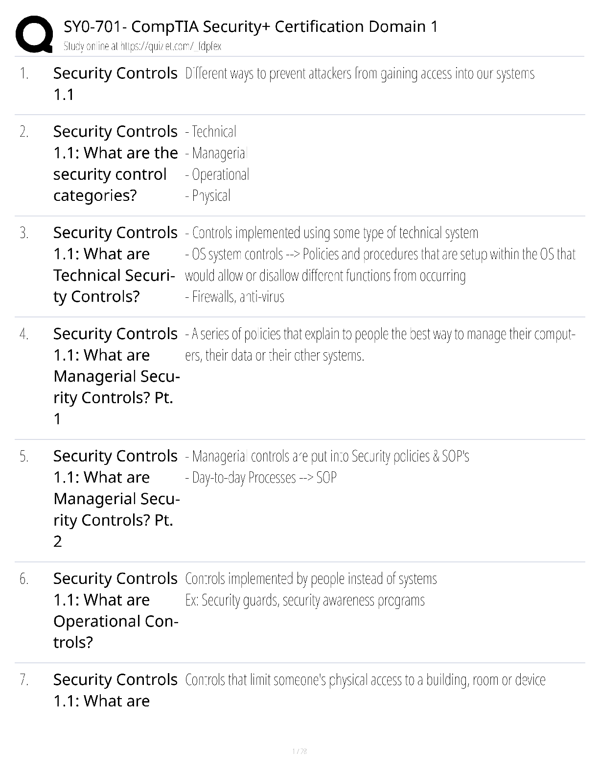 Preview of SY0-701 CompTIA Security+ Certification Domain 1 / score 100% / 2025 update / exam prep st
