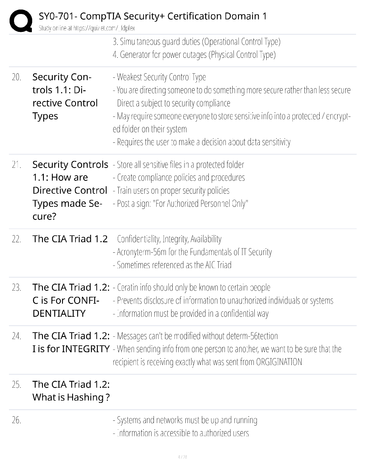 Preview page 4 of SY0-701 CompTIA Security+ Certification Domain 1 / score 100% / 2025 update / exam prep study guide