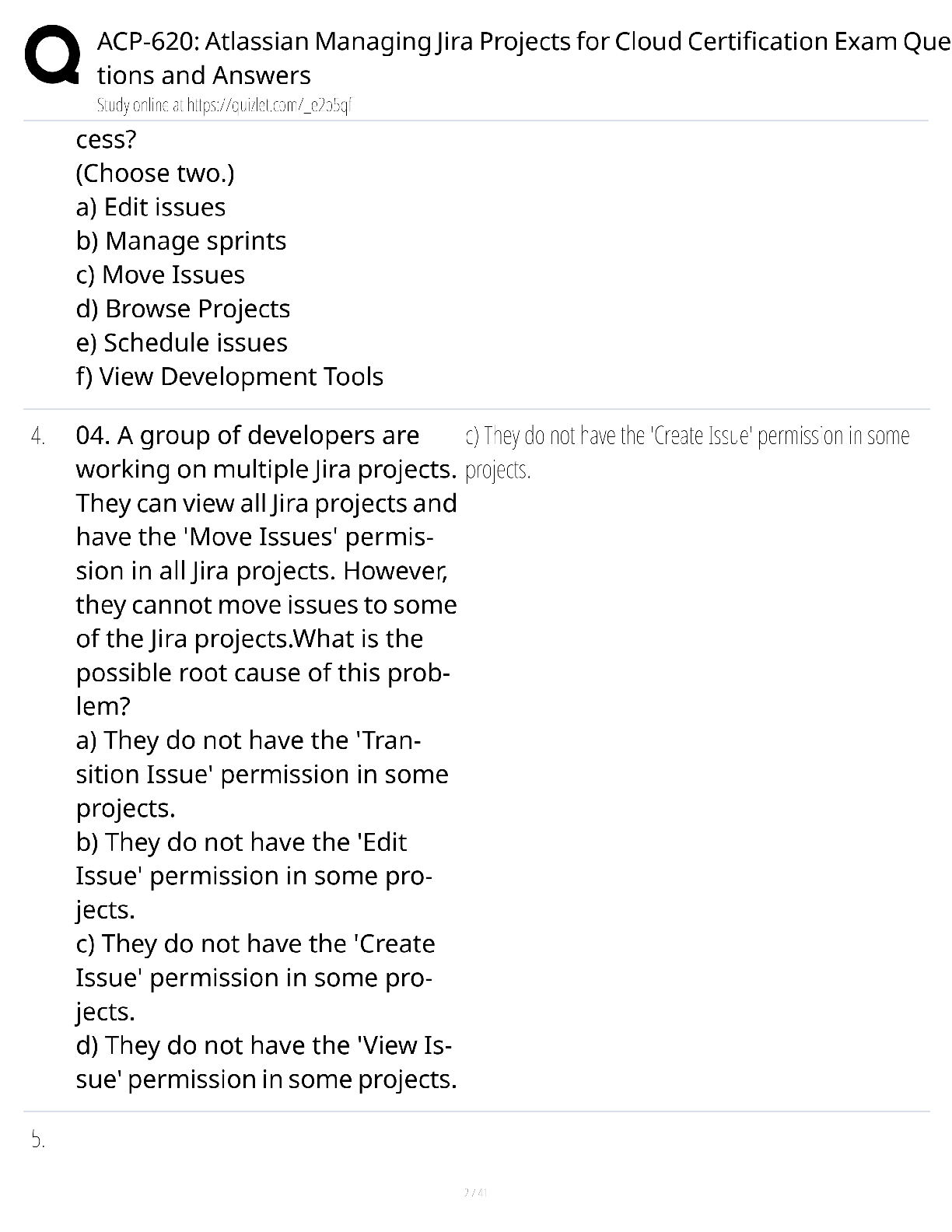 Preview page 2 of ACP-620 Atlassian Managing Jira Projects Cloud Certification / score 100% / 2025 update / exam Q&A test bank