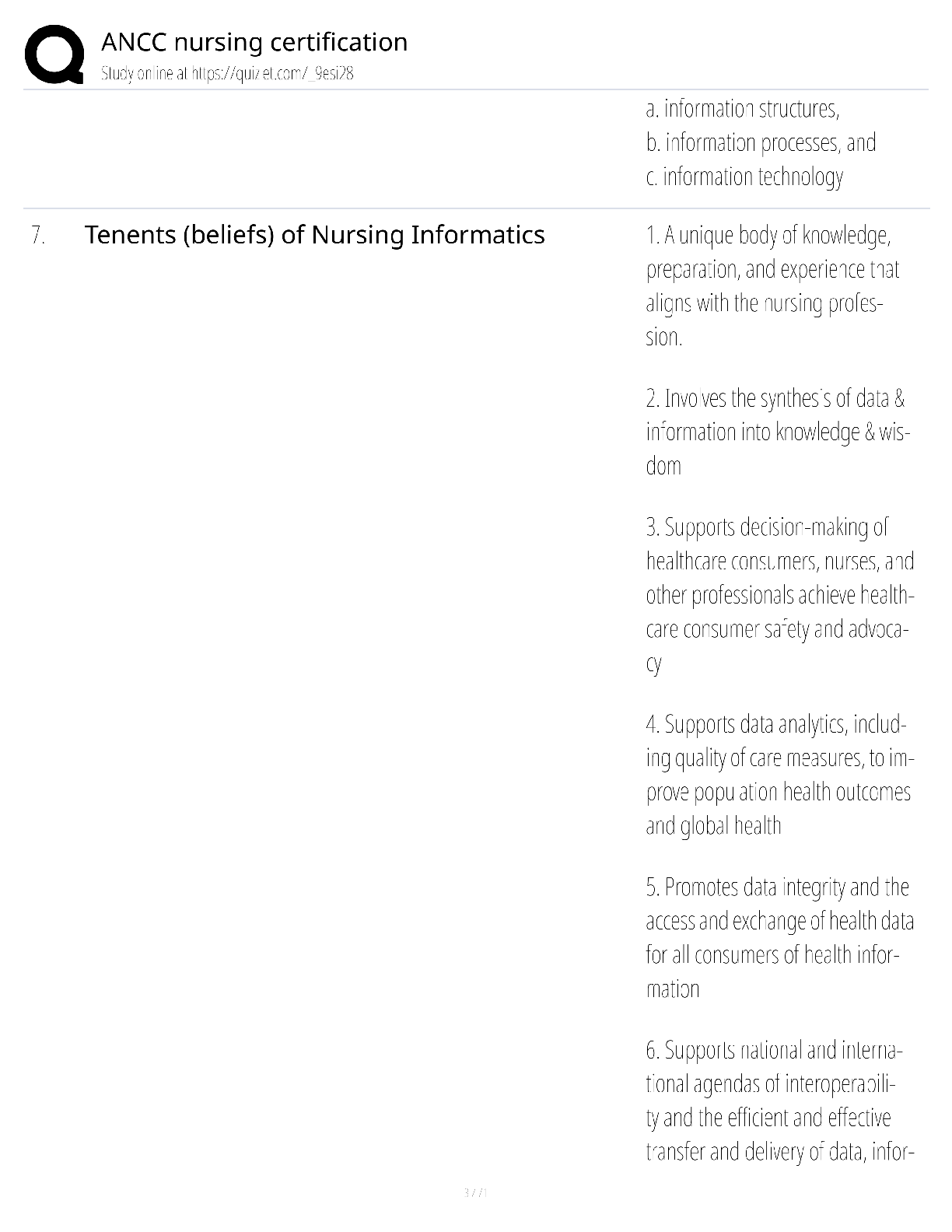 Preview page 3 of ANCC Nursing Certification / score 100% / 2025 update / RN-BC exam prep study guide