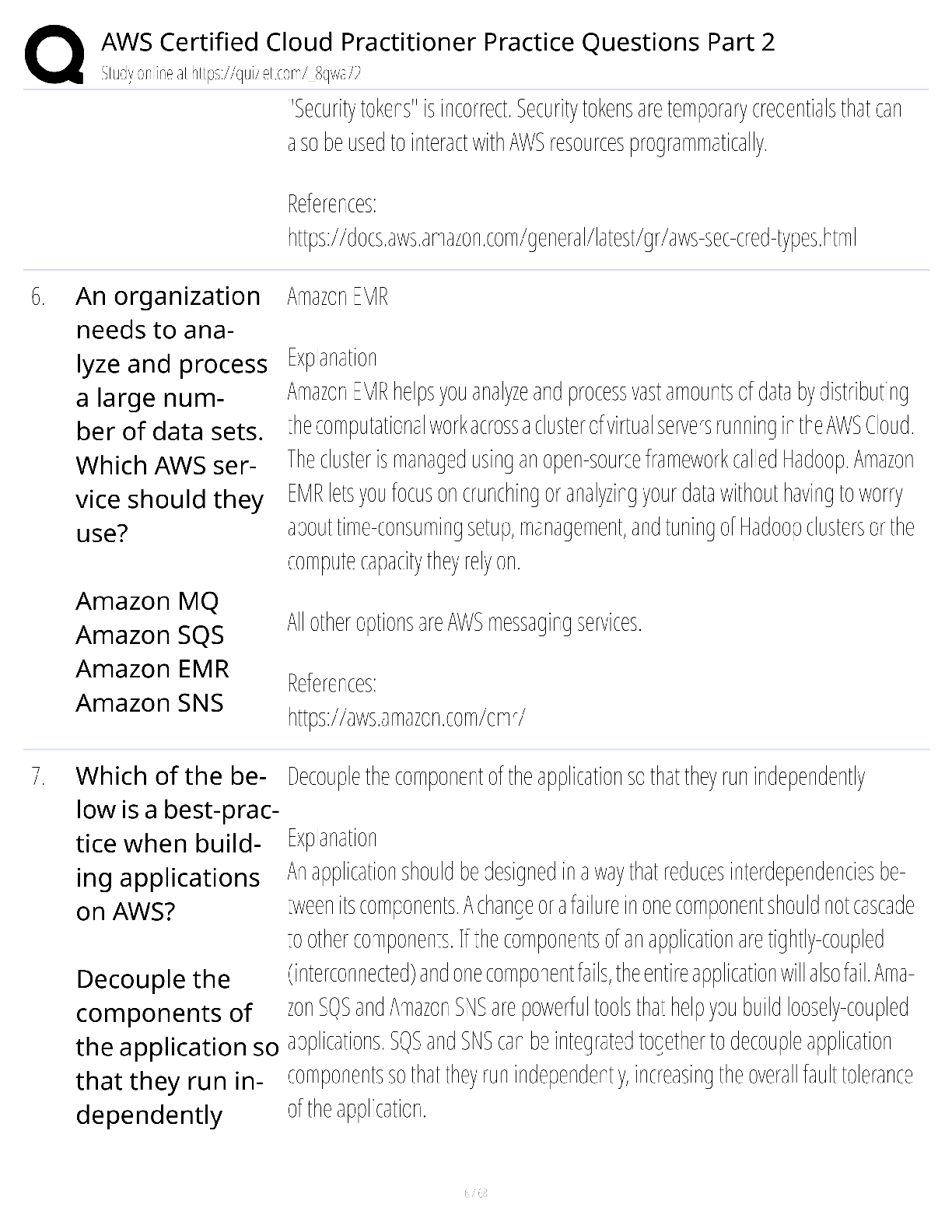 Preview page 6 of AWS Certified Cloud Practitioner Practice Questions Part 2 / score 100% / 2025 update / CLF-C02 test bank