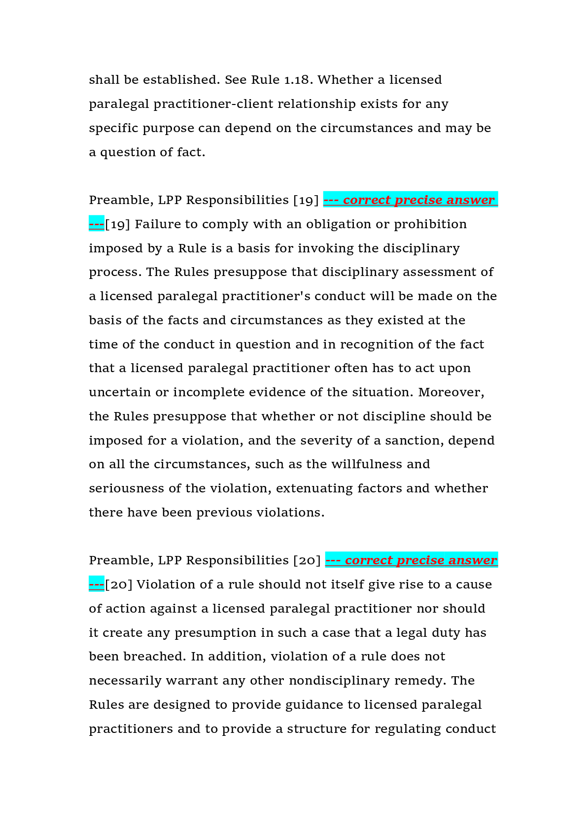 Preview page 10 of Licensed Paralegal Practitioner (LPP) Ethics Exam 2026 – Utah State Bar – Complete Ethics Rules, Professional Responsibi