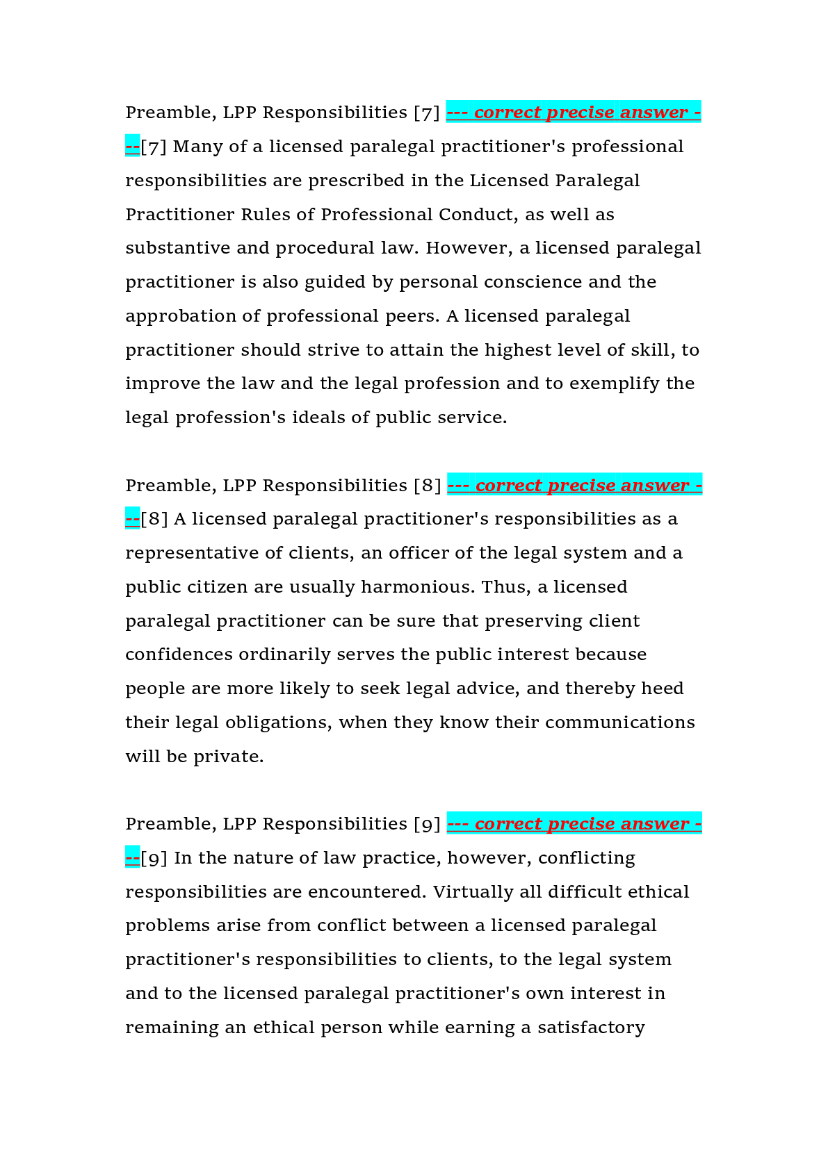 Preview page 5 of Licensed Paralegal Practitioner (LPP) Ethics Exam 2026 – Utah State Bar – Complete Ethics Rules, Professional Responsibi