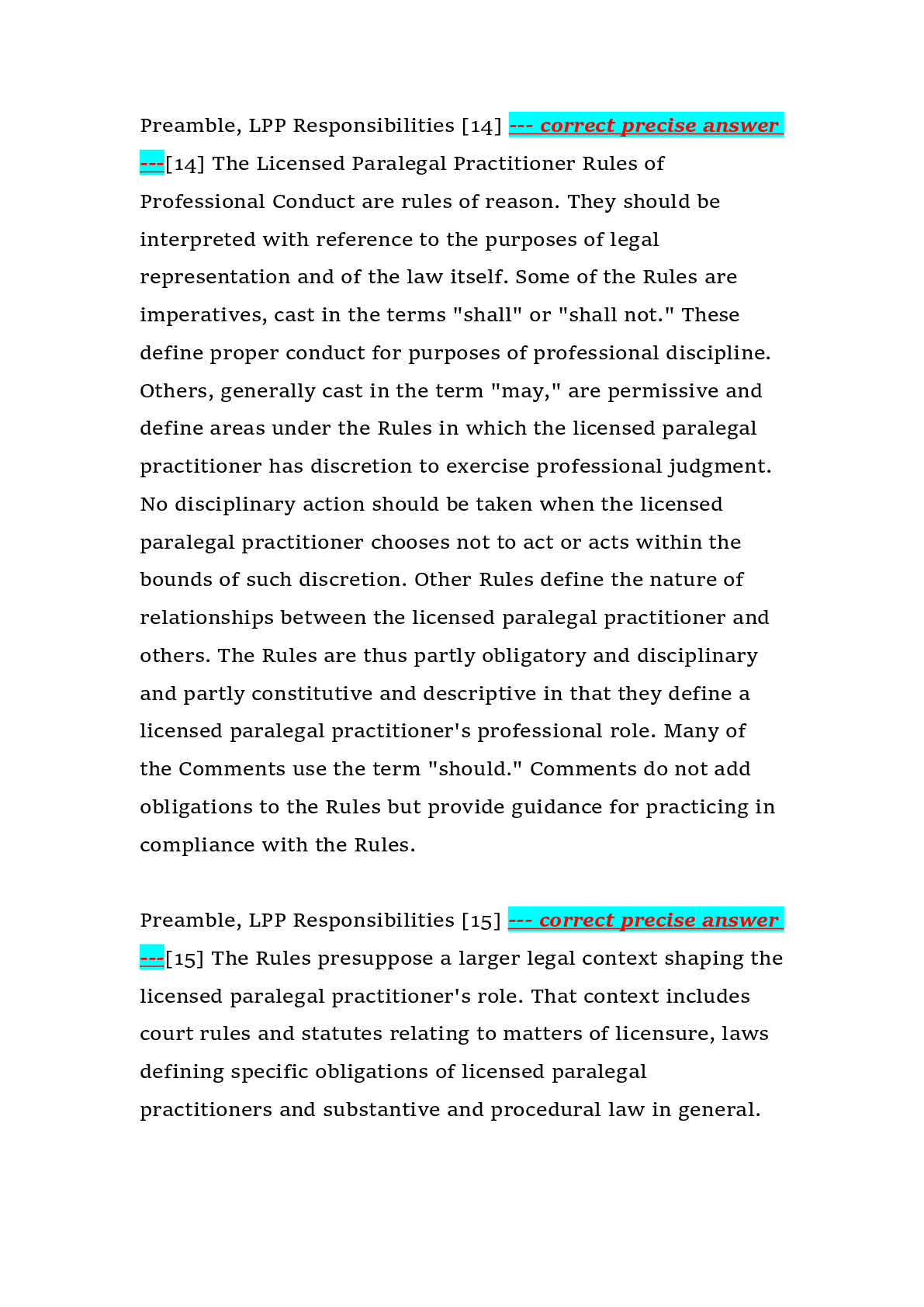 Preview page 8 of Licensed Paralegal Practitioner (LPP) Ethics Exam 2026 – Utah State Bar – Complete Ethics Rules, Professional Responsibi