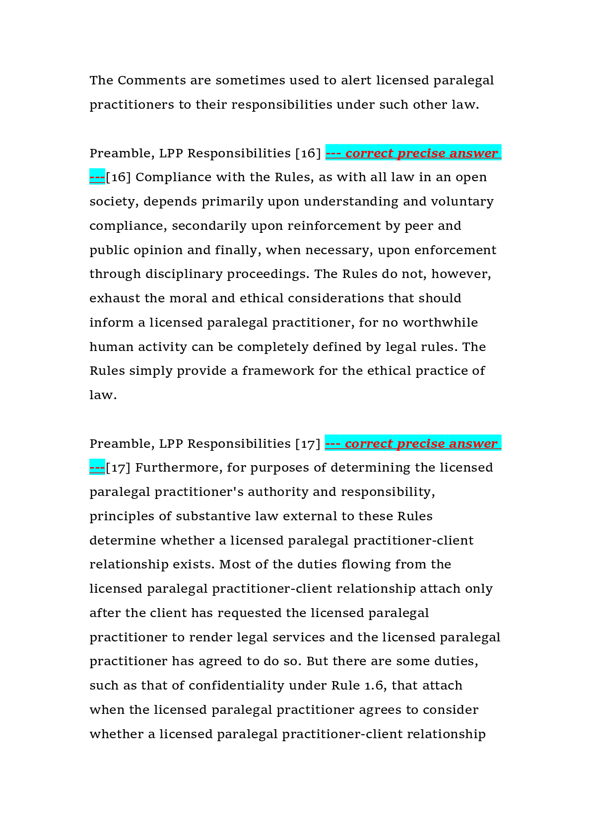 Preview page 9 of Licensed Paralegal Practitioner (LPP) Ethics Exam 2026 – Utah State Bar – Complete Ethics Rules, Professional Responsibi