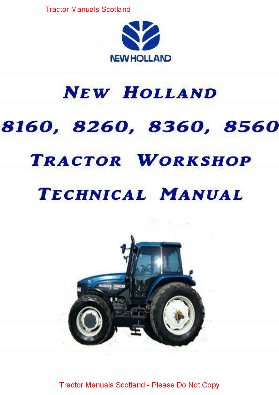 Preview of New Holland Tractor 8160 8260 8360 8560 Service Manual Repair