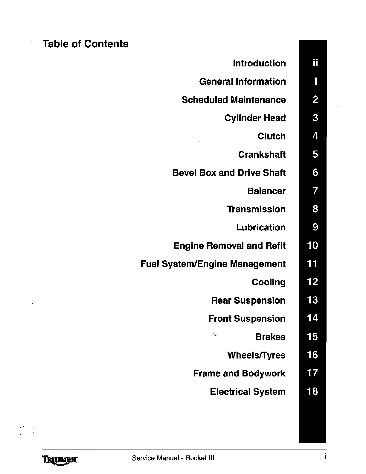Preview of triumph rocket 3 service workshop manual 2004-2009