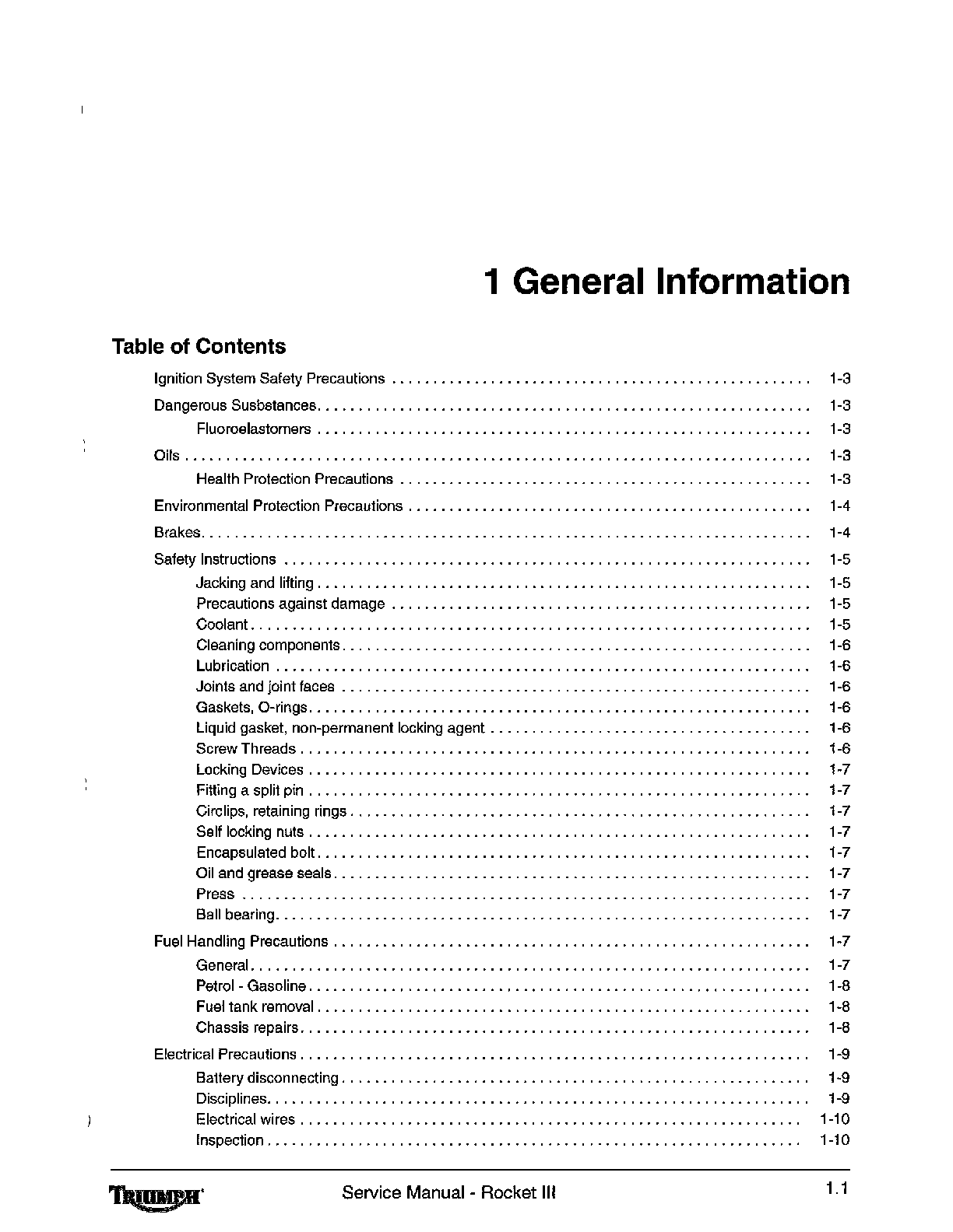 Preview page 7 of triumph rocket 3 service workshop manual 2004-2009