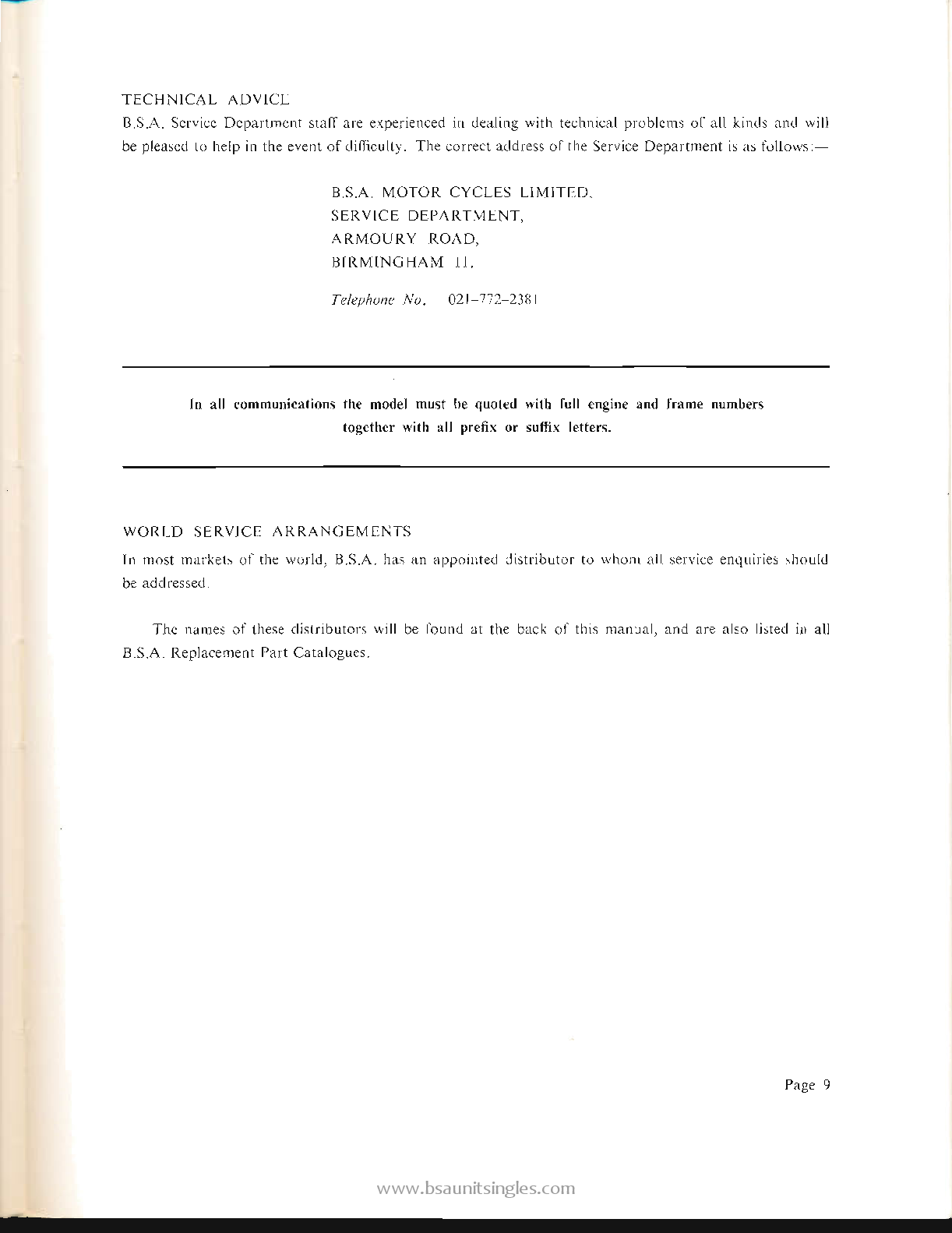 Preview page 10 of BSA Victor series Model B44 workshop manual