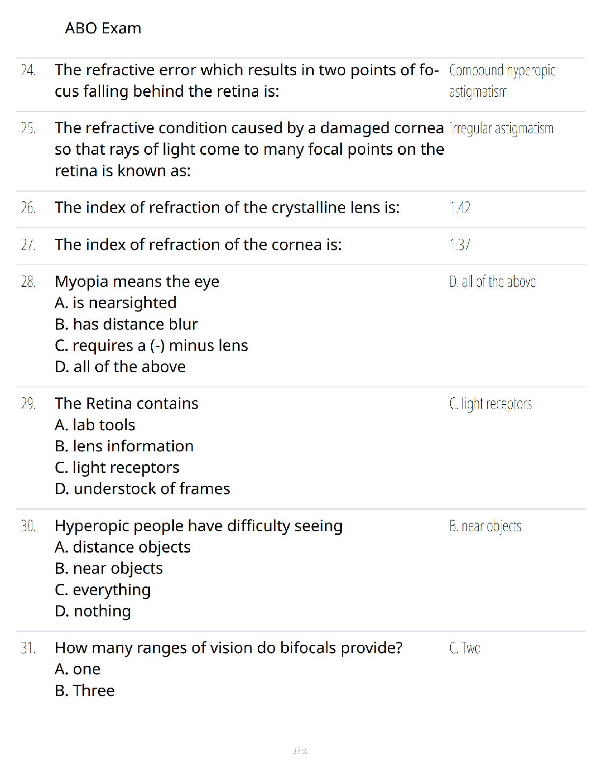 Preview page 3 of ABO Exam - Ultimate Certification Mastery Guide - Verified Questions and Answers - Latest Exam Prep Edition - A+ Guarant