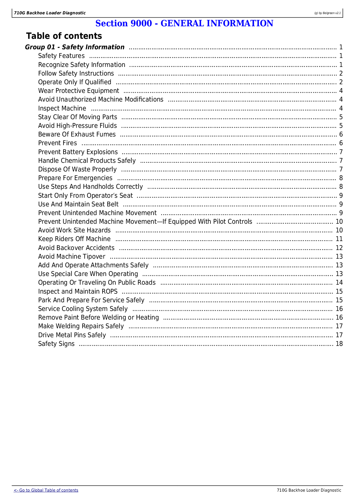Preview page 7 of JOHN DEERE 710G BACKHOE LOADER OPERATOR TEST MANUAL