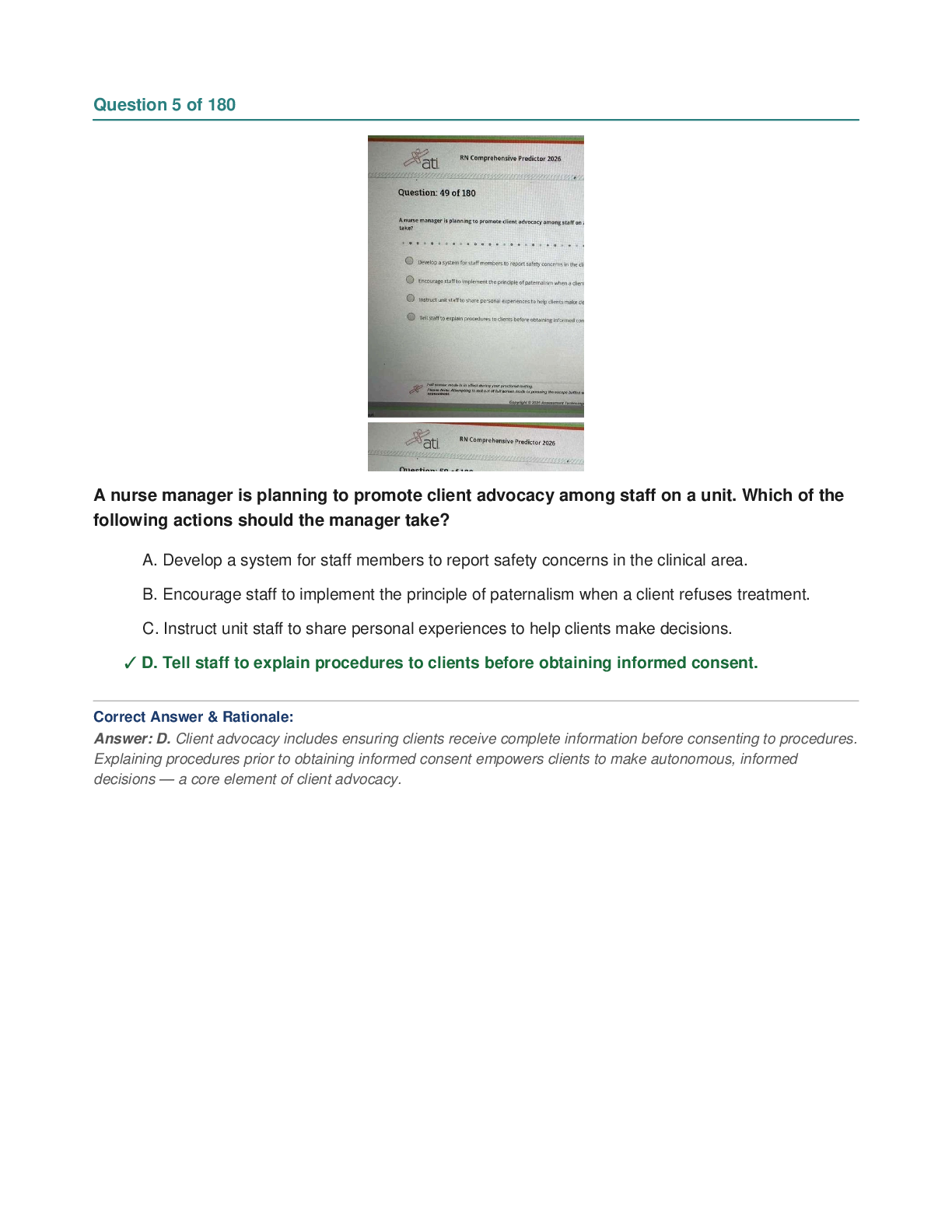 Preview page 5 of RN Comprehensive Predictor 2026 V2 A+Questions Answers