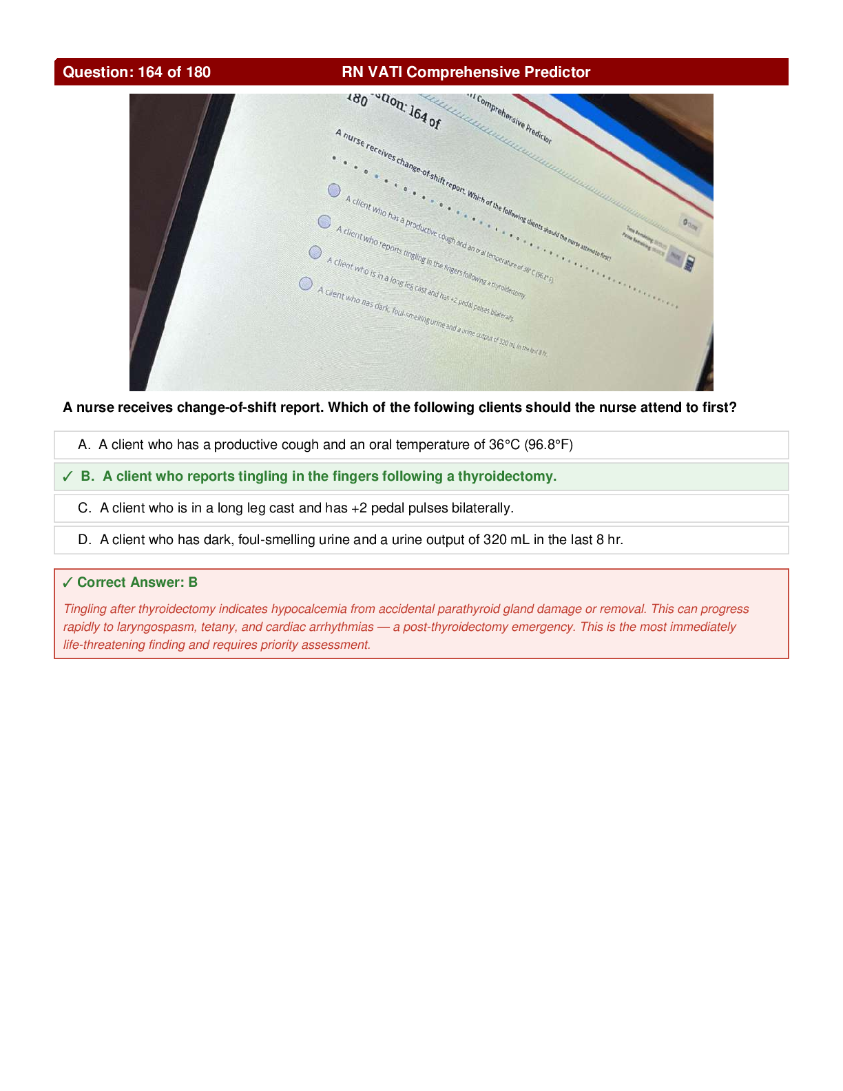 Preview page 10 of RN VATI Comprehensive Predictor A+Questions Answers
