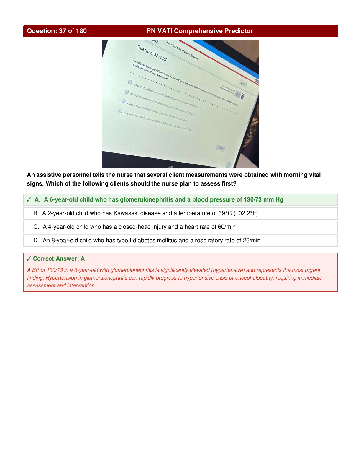 Preview page 2 of RN VATI Comprehensive Predictor A+Questions Answers