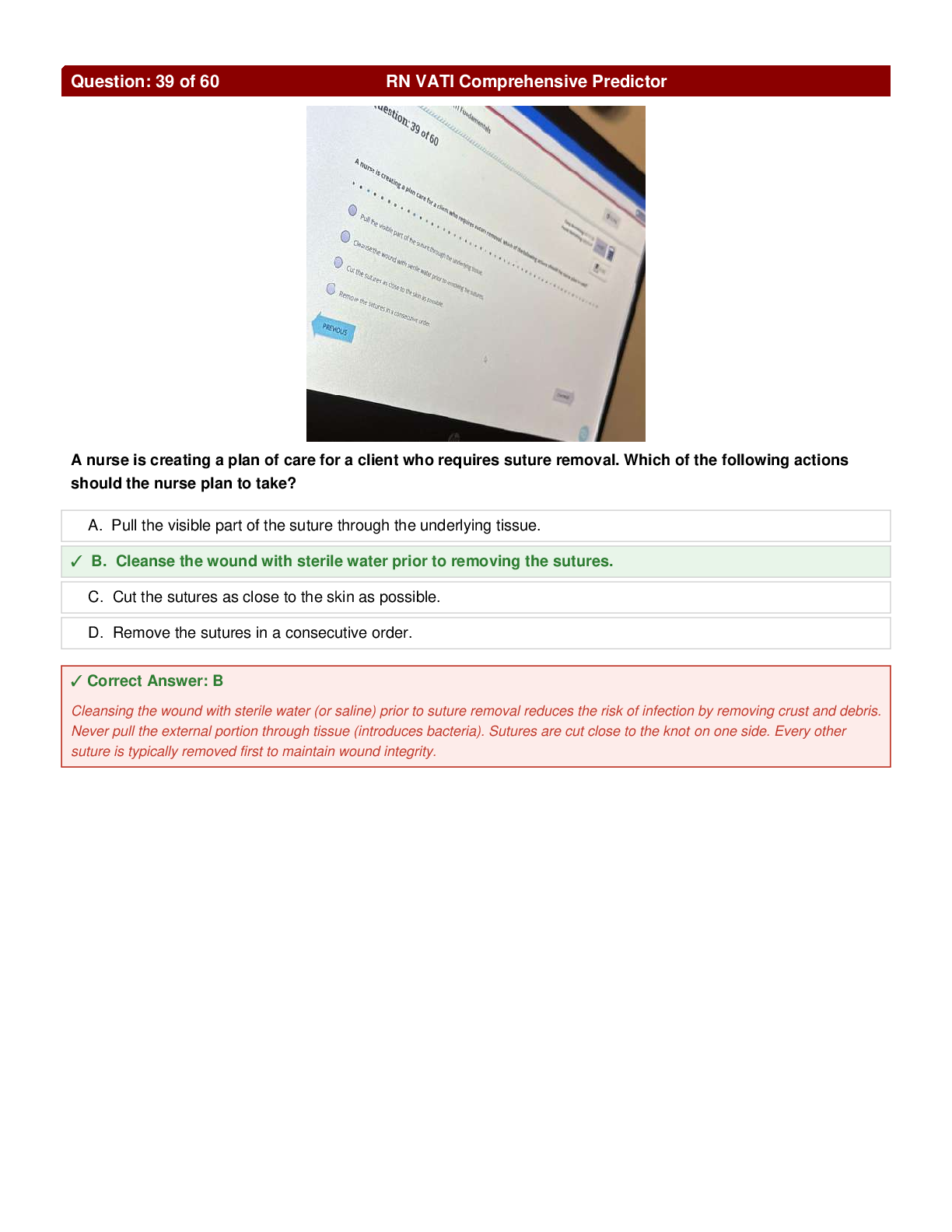 Preview page 4 of RN VATI Comprehensive Predictor A+Questions Answers