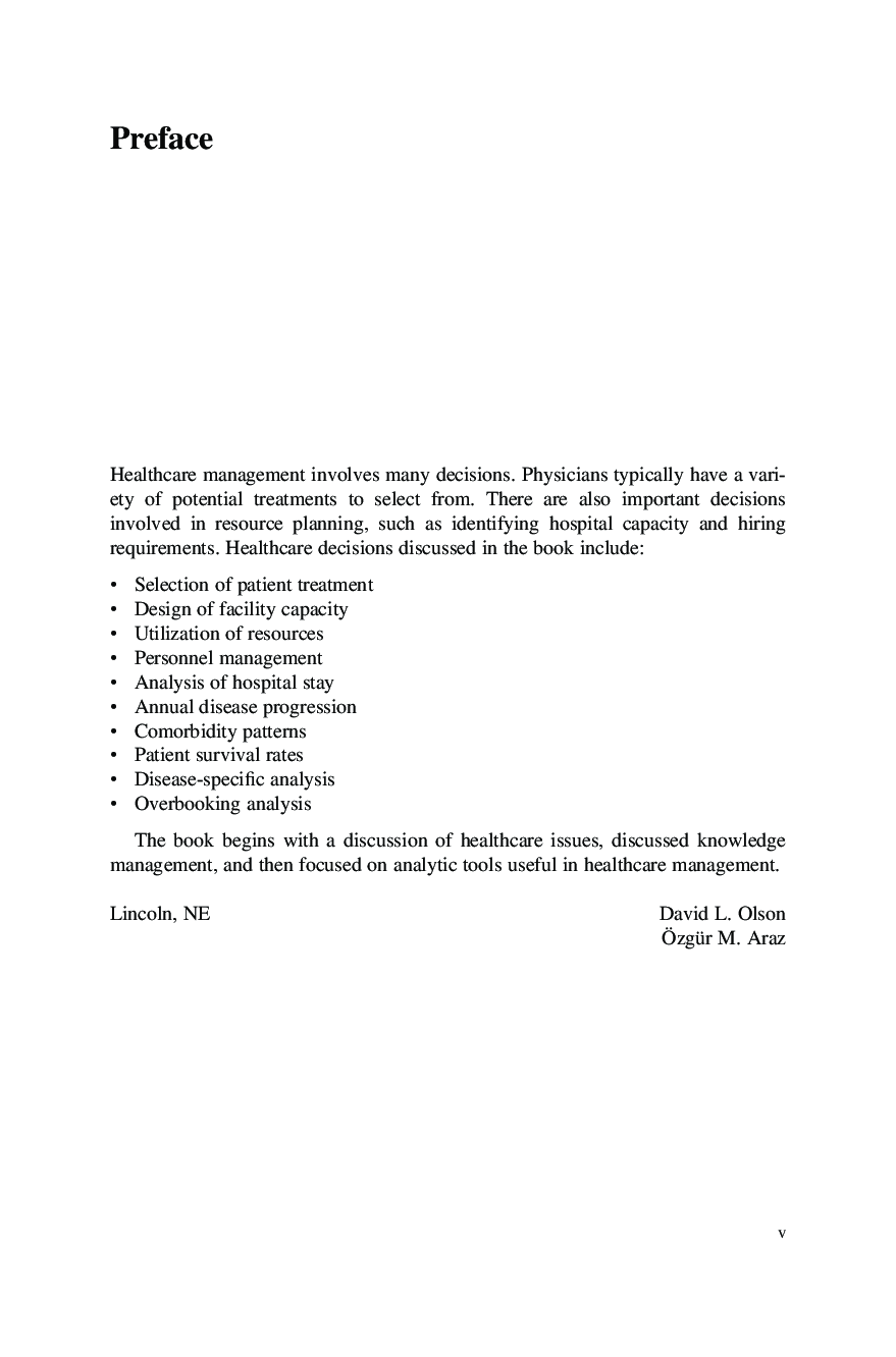 Preview page 6 of Data Mining and Analytics in Healthcare Management By David Olson, Özgür Araz