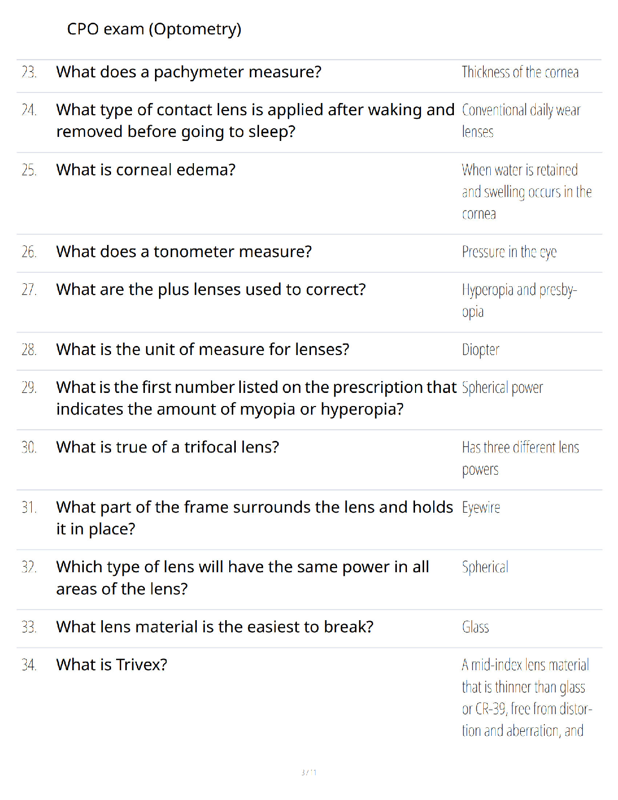Preview page 3 of CPO (Optometry) Certification Mastery Guide – Certified Paraoptometric Exam Review – Verified Questions and Answers – Co