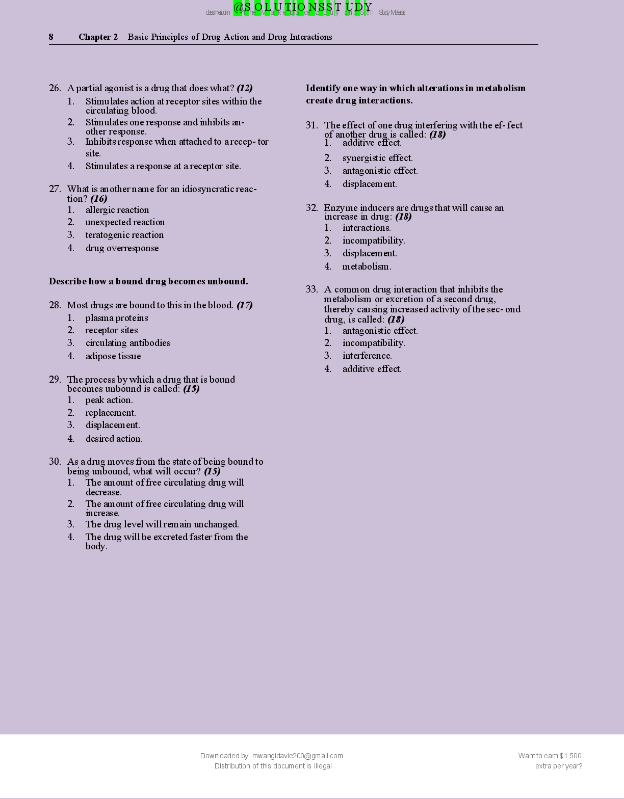 Preview page 10 of CLAYTON'S BASIC   PHARMACOLOGY  FOR NURSES  (20TH  EDITION) BY  MICHELLE  WILLIHNGANZ  100% VERIFIED  SOLUTIONS  2026/20
