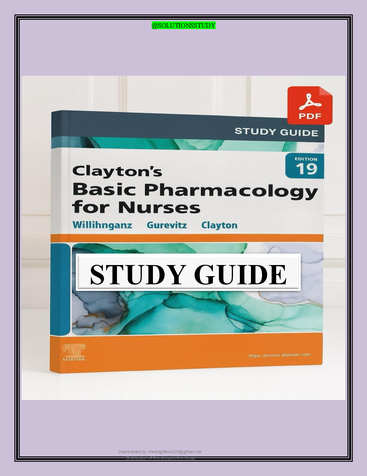 Preview page 2 of CLAYTON'S BASIC   PHARMACOLOGY  FOR NURSES  (20TH  EDITION) BY  MICHELLE  WILLIHNGANZ  100% VERIFIED  SOLUTIONS  2026/20