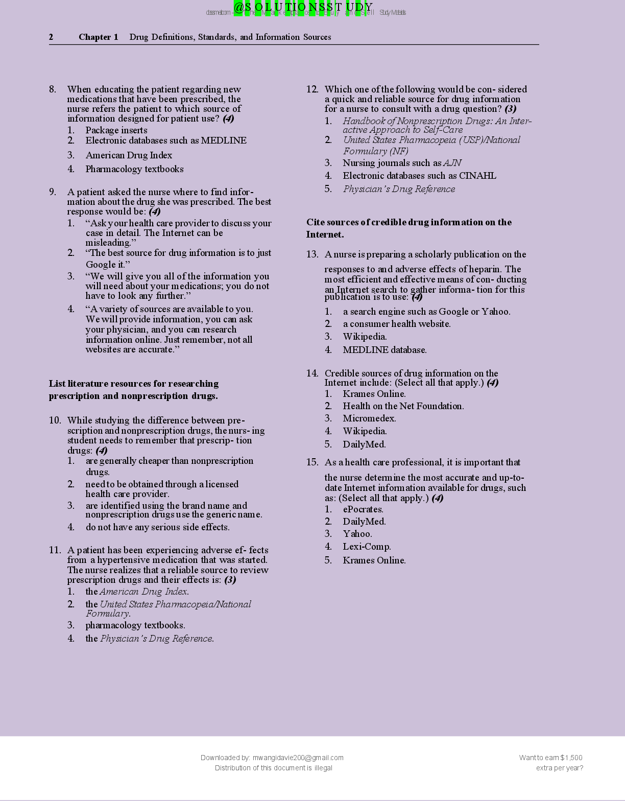 Preview page 4 of CLAYTON'S BASIC   PHARMACOLOGY  FOR NURSES  (20TH  EDITION) BY  MICHELLE  WILLIHNGANZ  100% VERIFIED  SOLUTIONS  2026/20